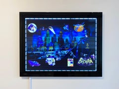 Batman in Gotham, 3D Backlit Digital Print by DJ Leon, 28 x 45 in