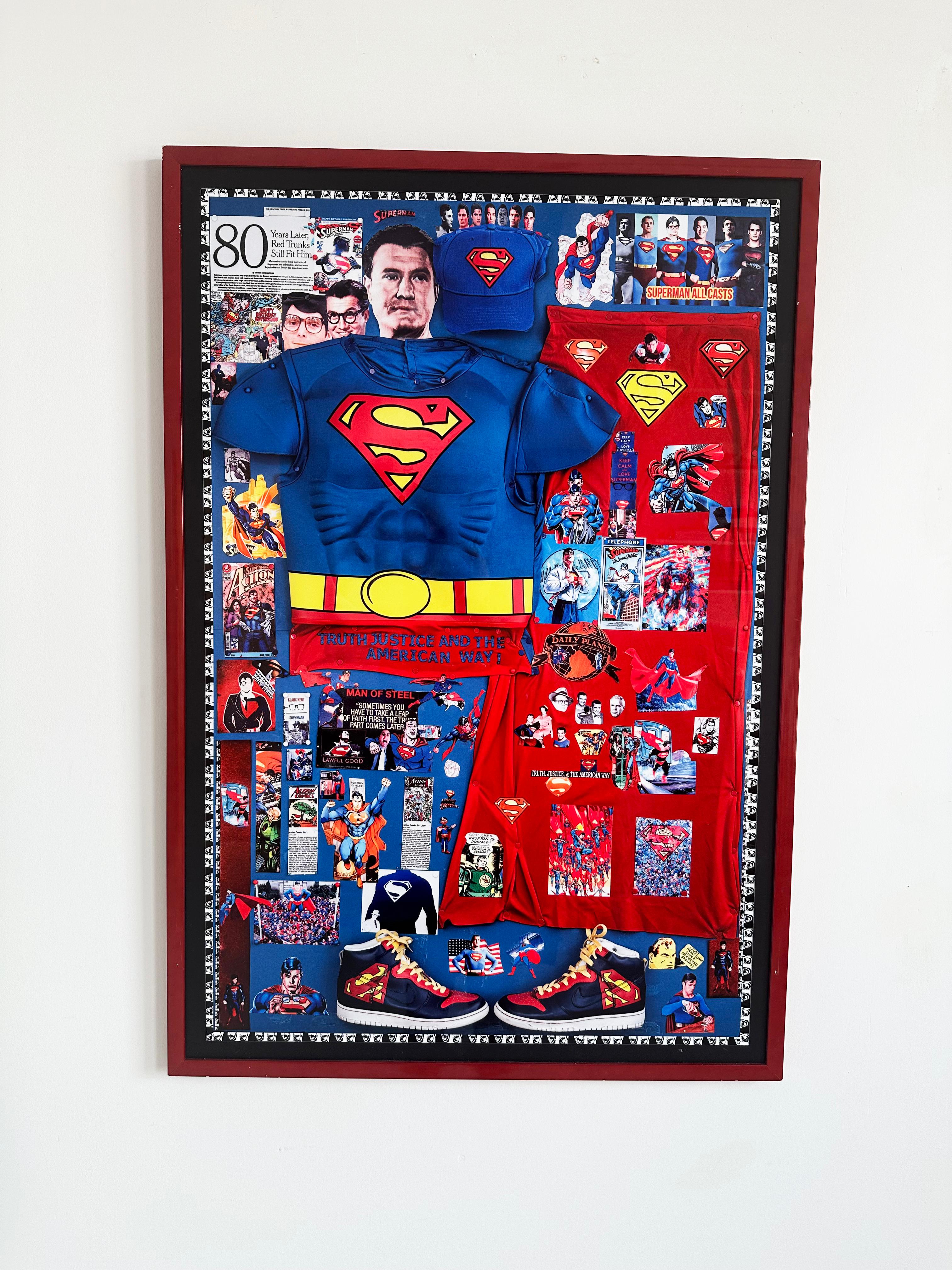 Colorful Collage Print 'Superman' by DJ Leon For Sale 1
