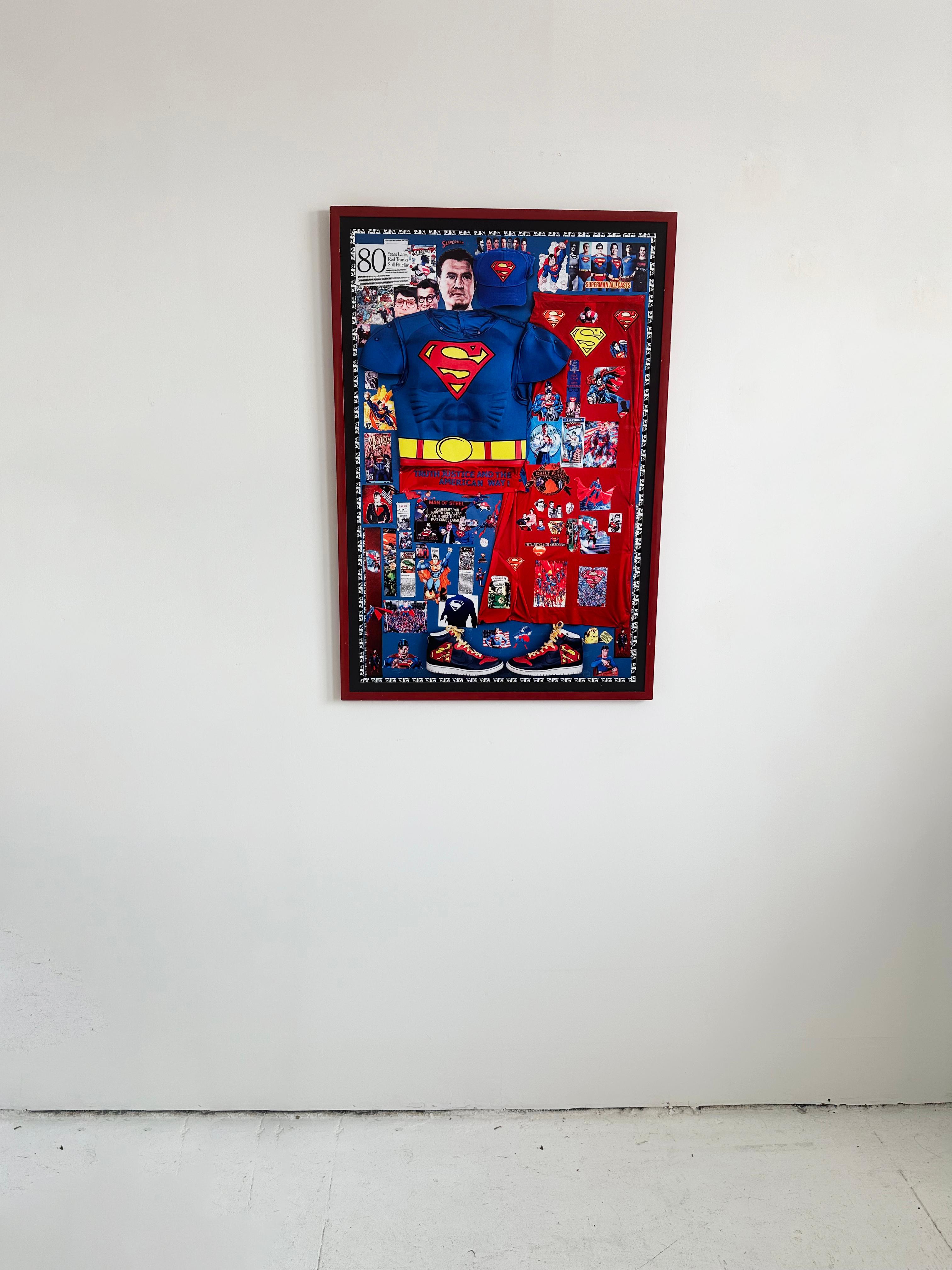 Colorful Collage Print 'Superman' by DJ Leon For Sale 2