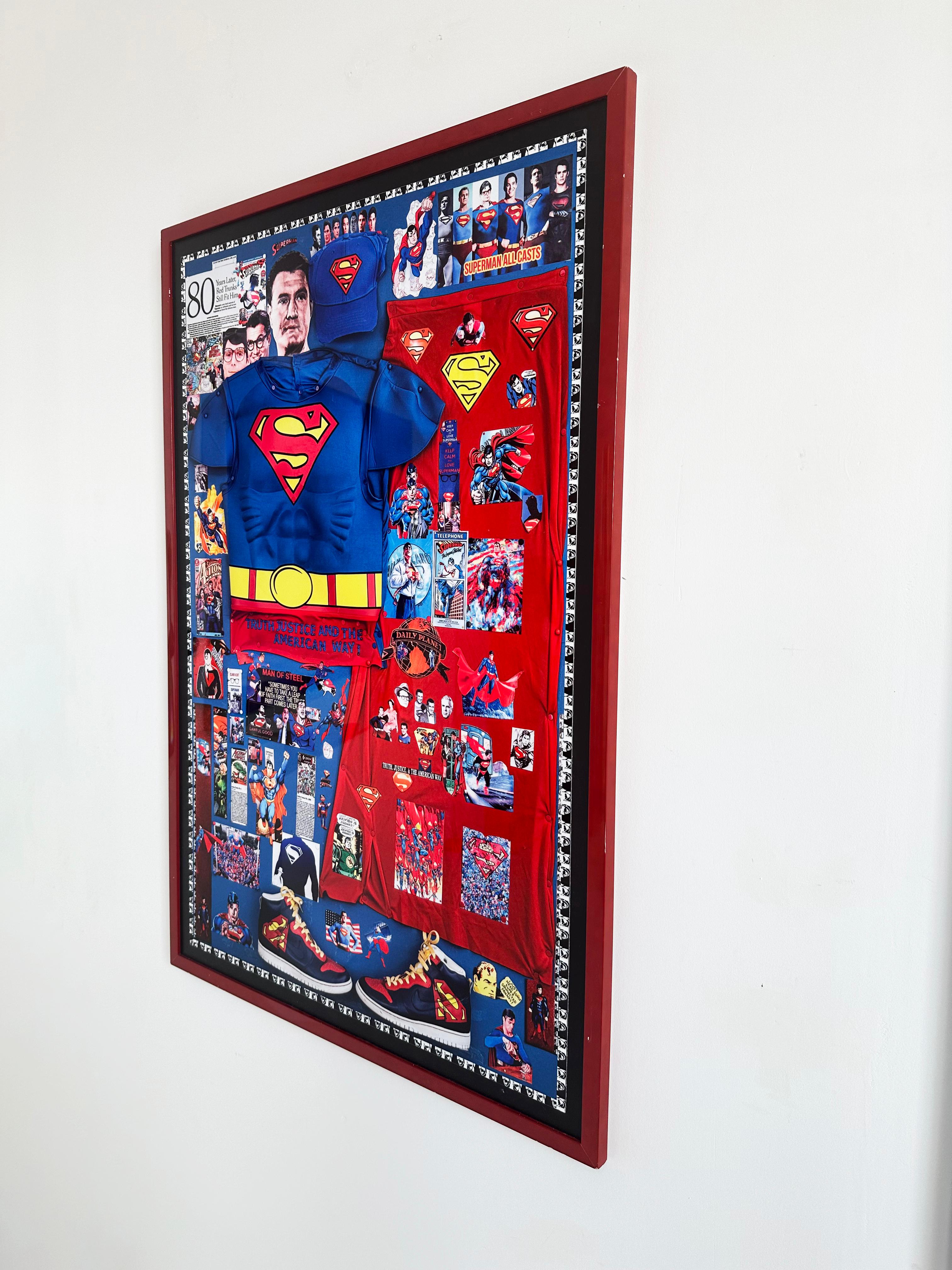 Colorful Collage Print 'Superman' by DJ Leon For Sale 3