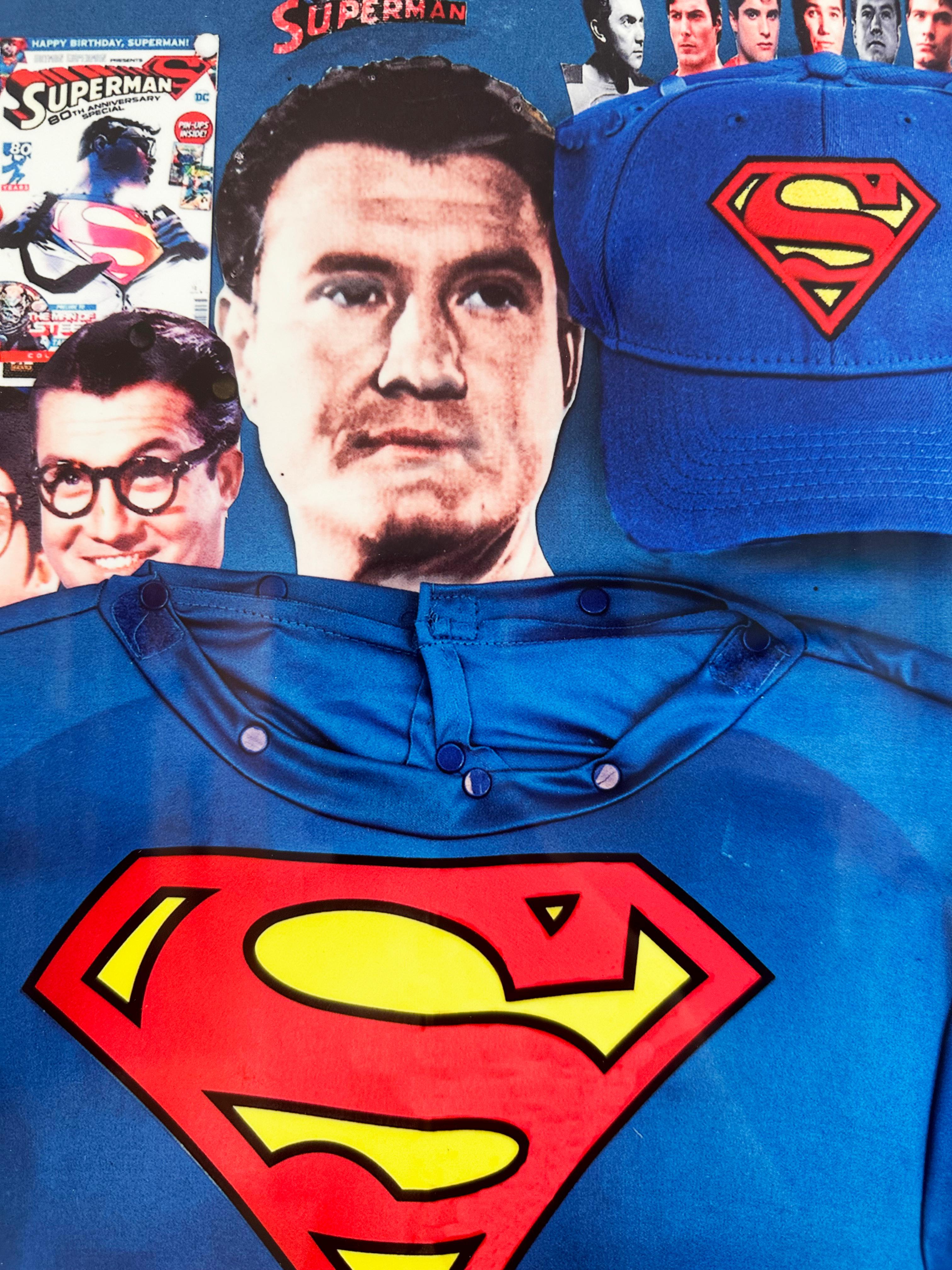 Colorful Collage Print 'Superman' by DJ Leon For Sale 4