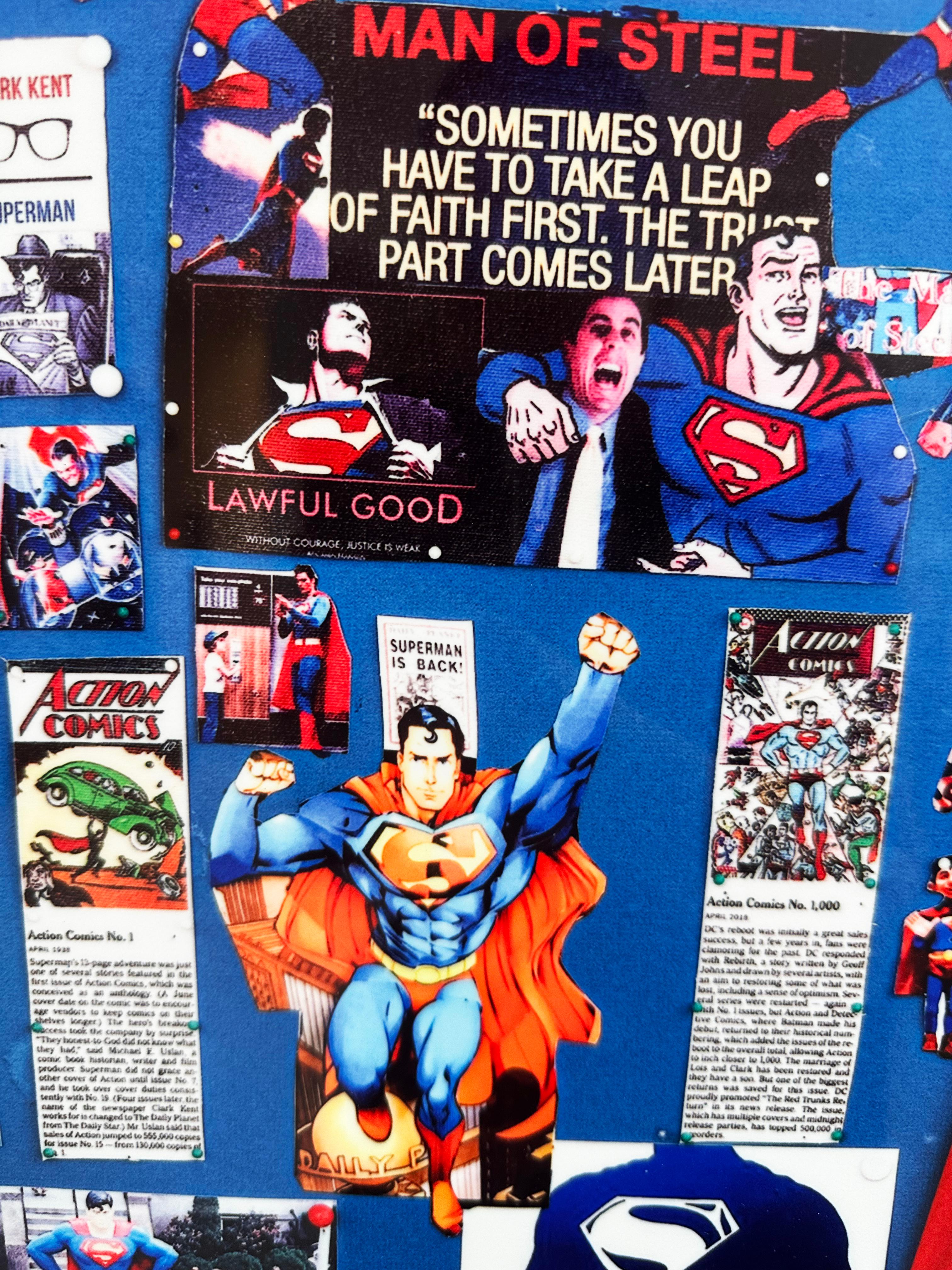 Colorful Collage Print 'Superman' by DJ Leon For Sale 5