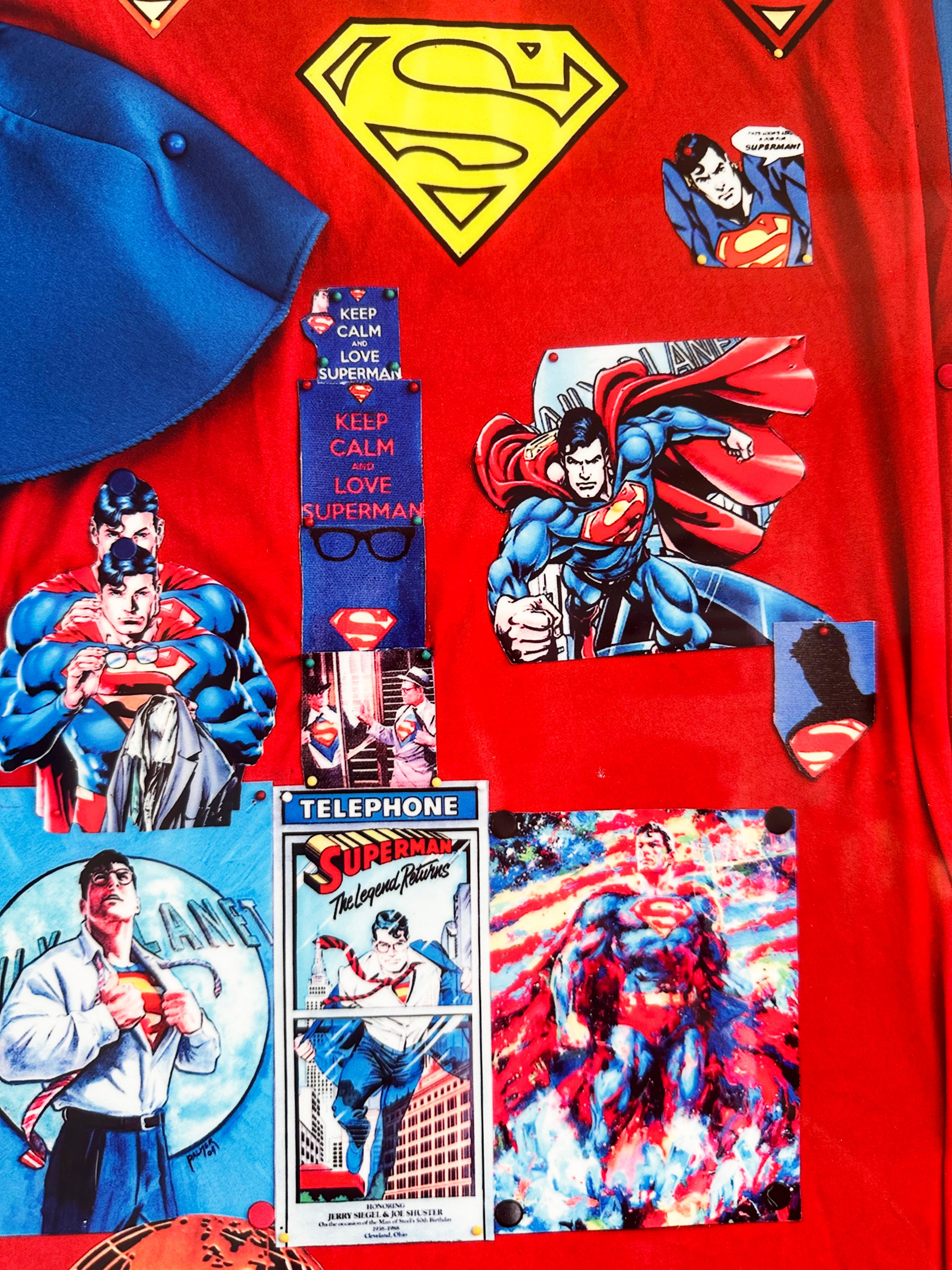 Colorful Collage Print 'Superman' by DJ Leon For Sale 7