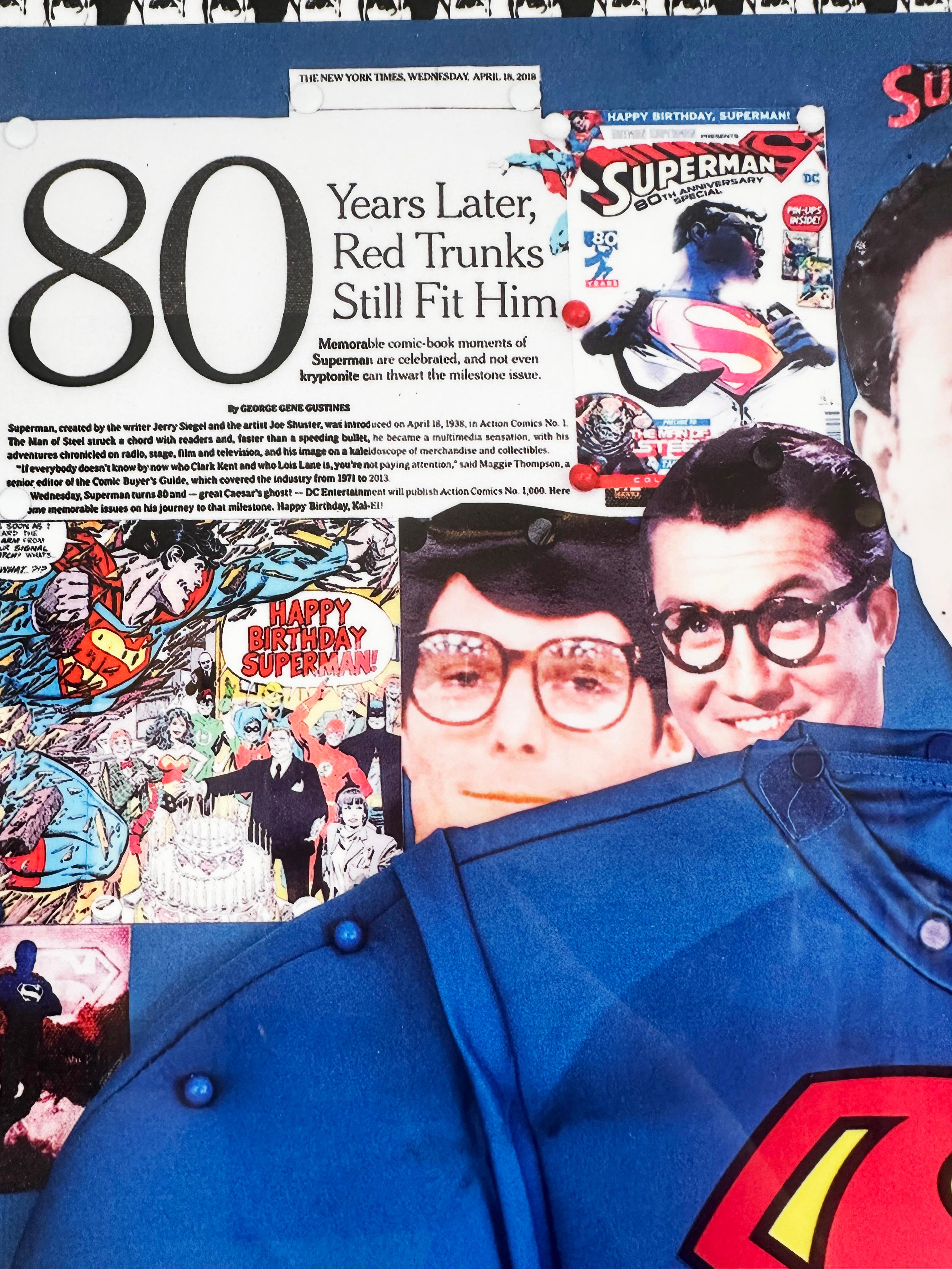 Colorful Collage Print 'Superman' by DJ Leon For Sale 8