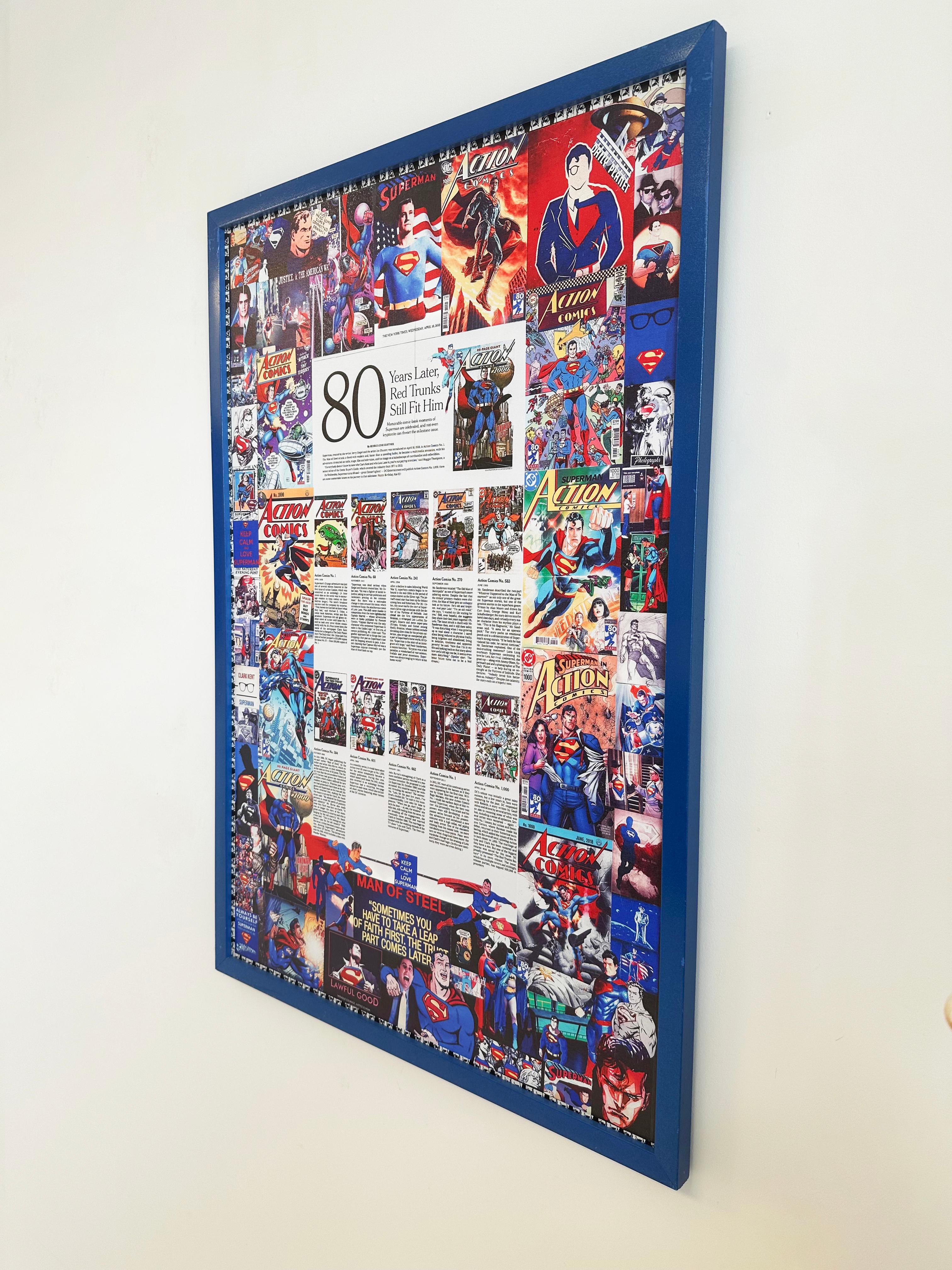 Colorful Collage Print 'Superman's 80th Birthday' by DJ Leon For Sale 3