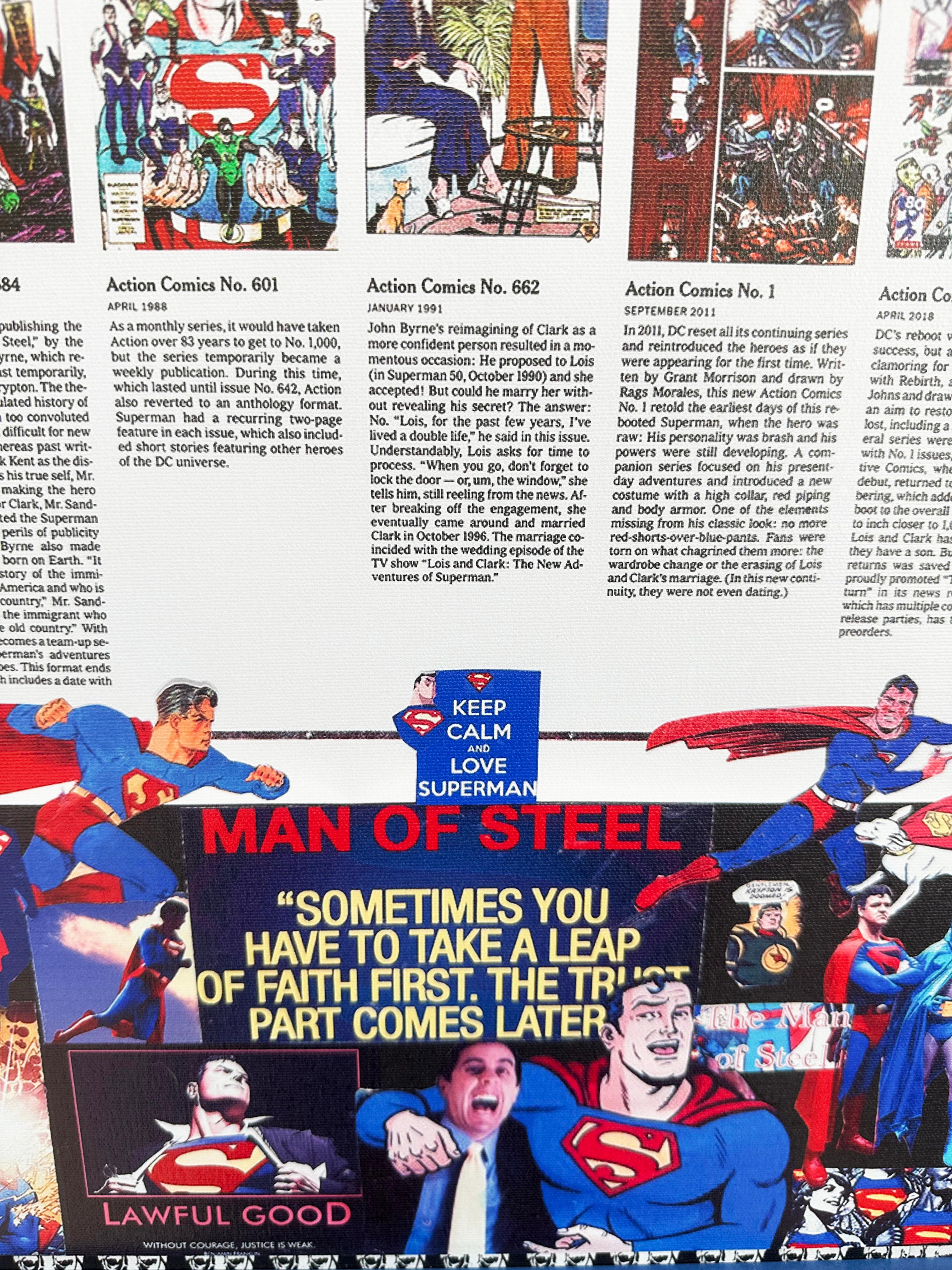 Colorful Collage Print 'Superman's 80th Birthday' by DJ Leon For Sale 4