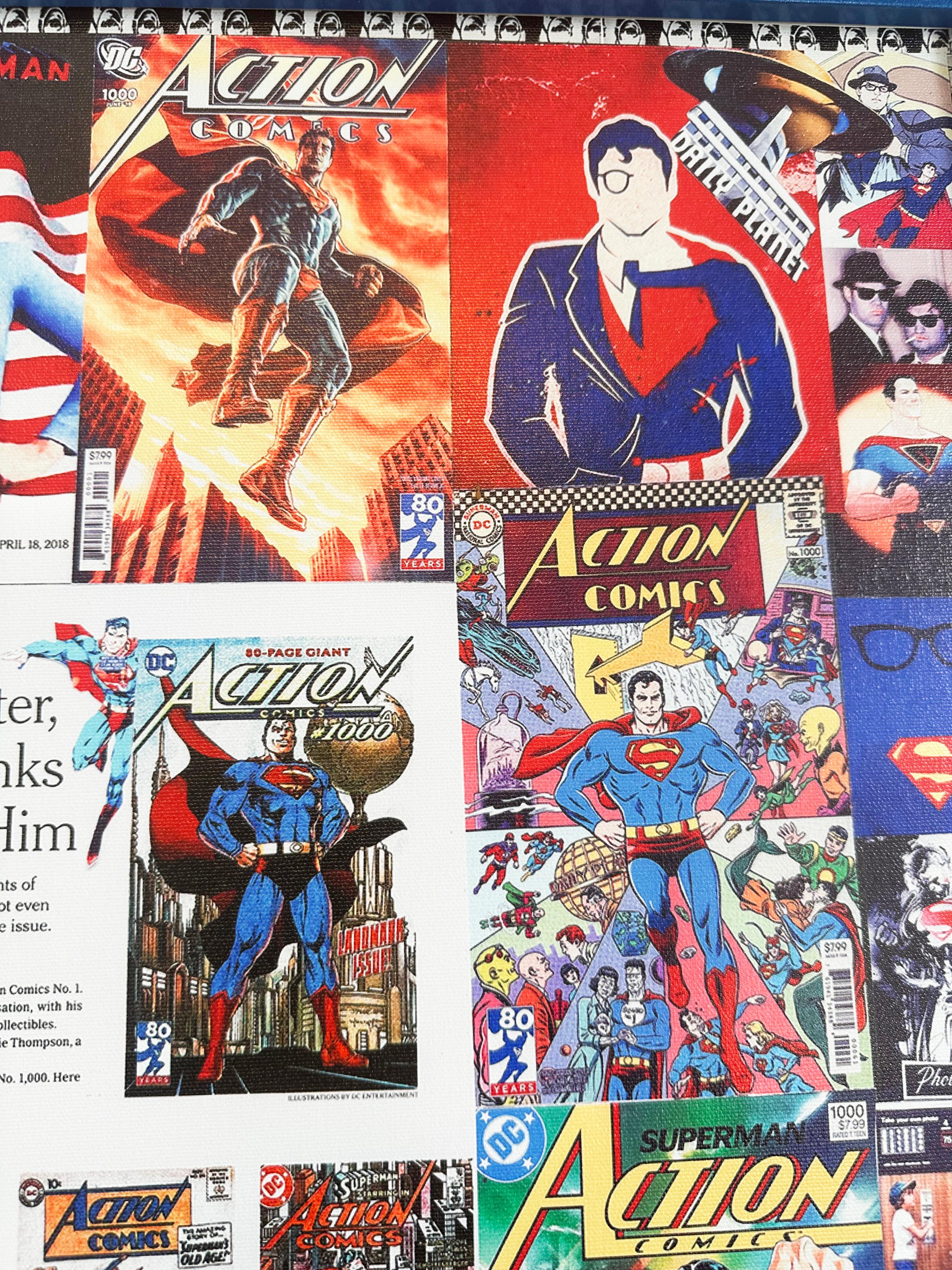 Colorful Collage Print 'Superman's 80th Birthday' by DJ Leon For Sale 6