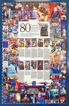 Stampa collage colorata 'Superman's 80th Birthday' di DJ Leon