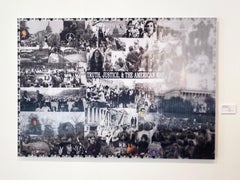 Protesta, stampa lenticolare in bianco e nero di DJ Leon, 47 x 33 pollici