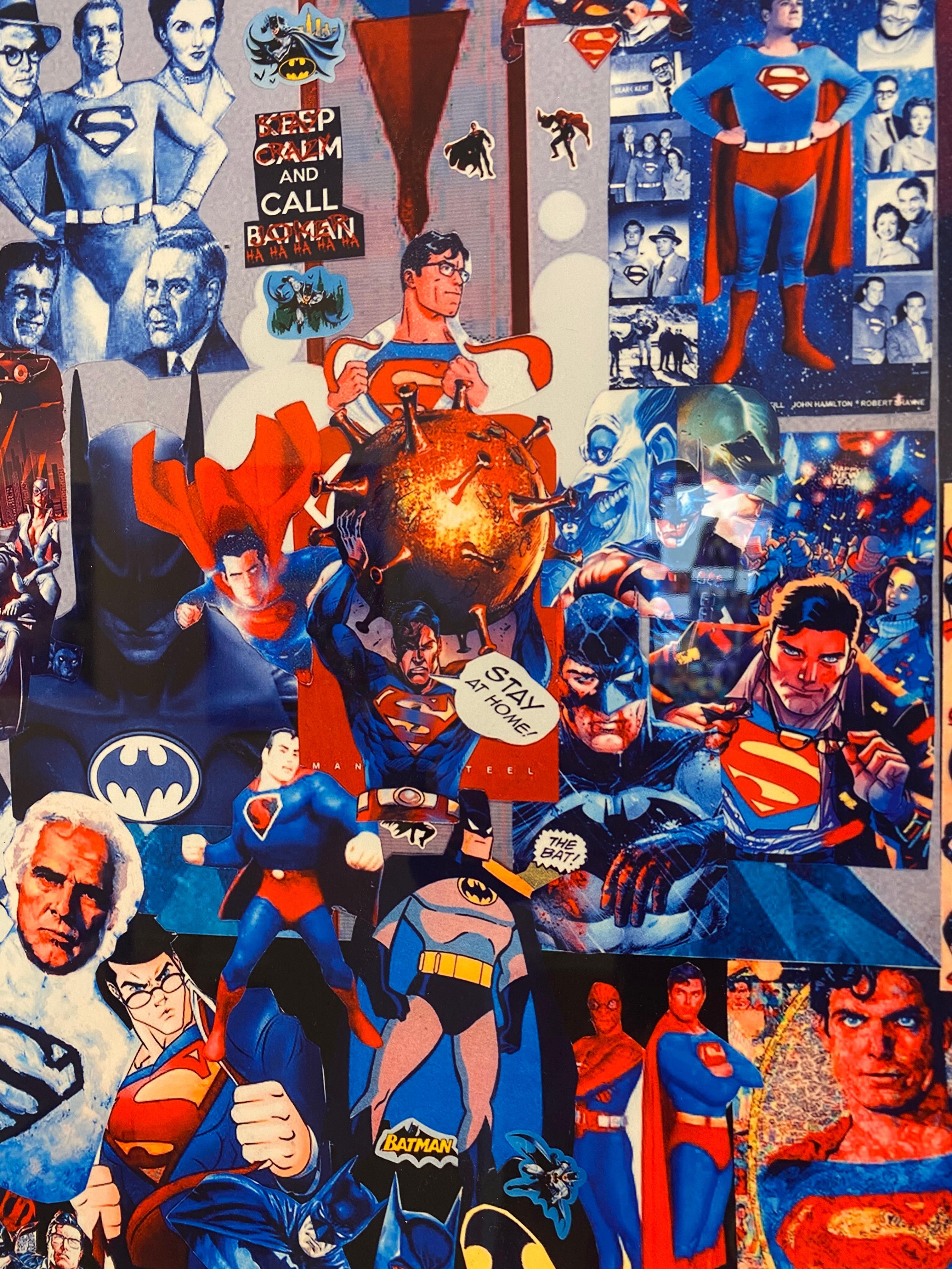 Superman, Batman, Coronavirus by DJ Leon, Dye Sublimation Print  For Sale 3