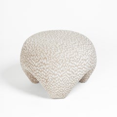Django • Bone White • Sculptural Textured Velvet Ottoman by Odditi