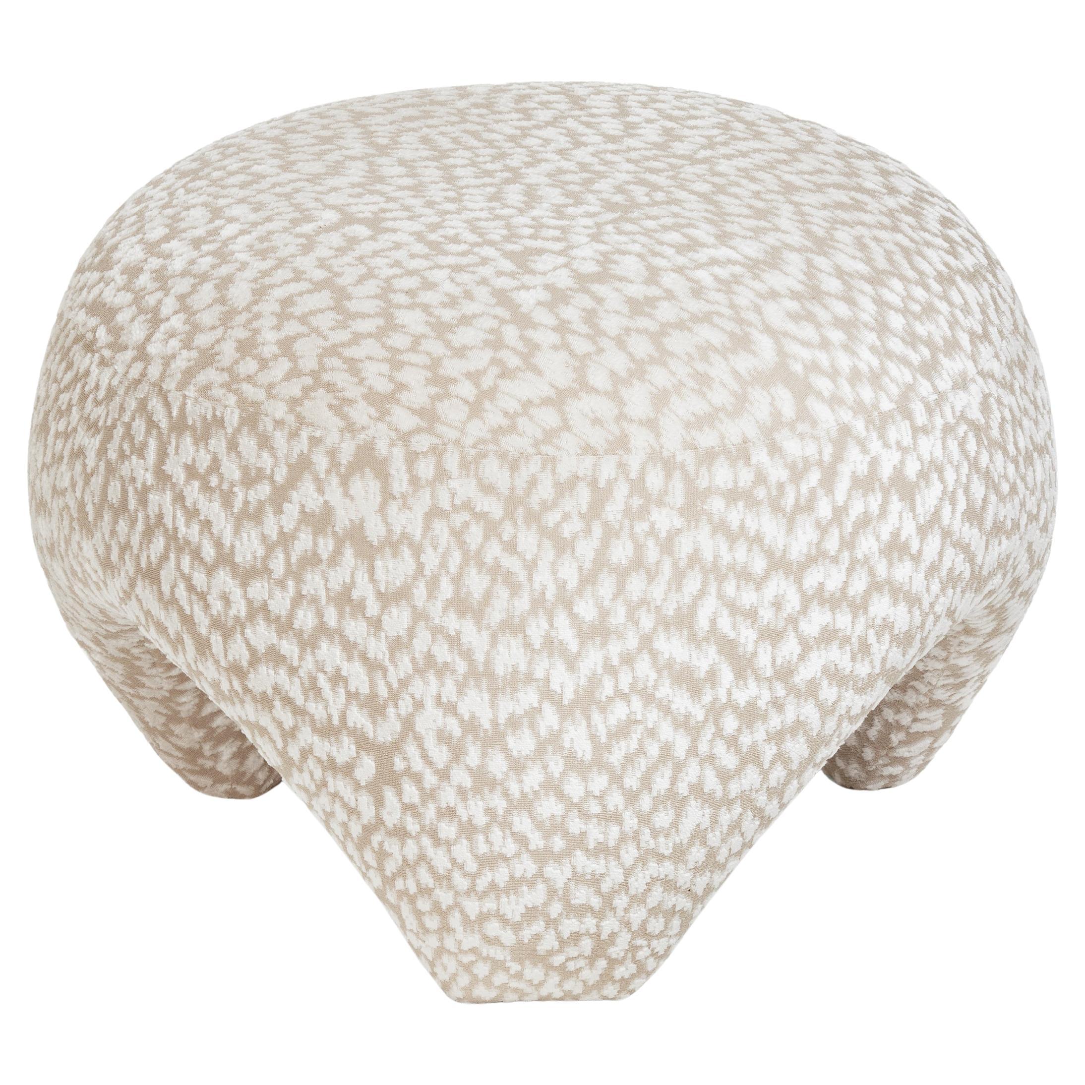 Django • Bone White • Sculptural Textured Velvet Ottoman by Odditi
