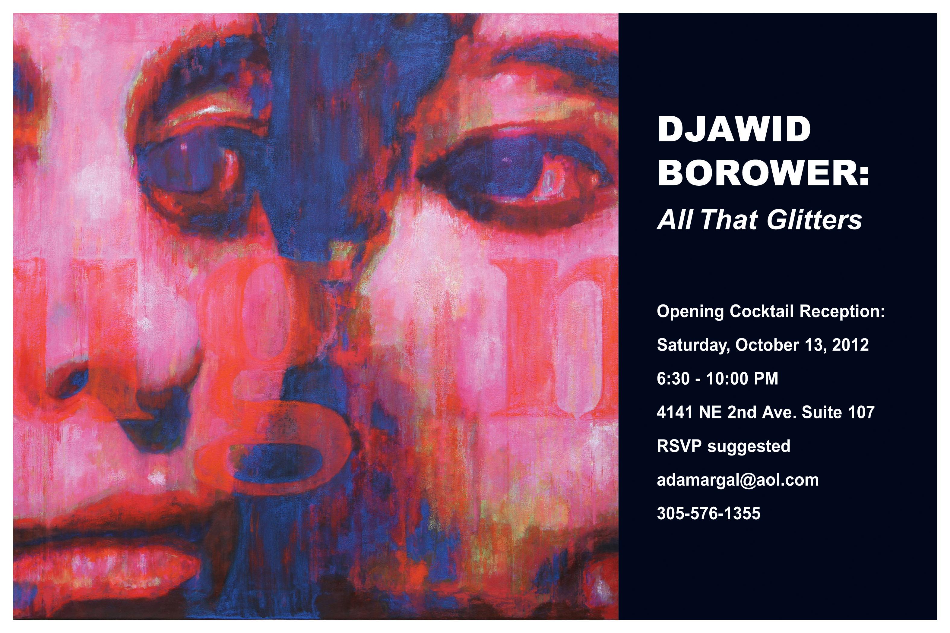 Originale ritratto su tela in rosa e blu di grandi dimensioni di una poesia - Painting Pop Art di Djawid Borower