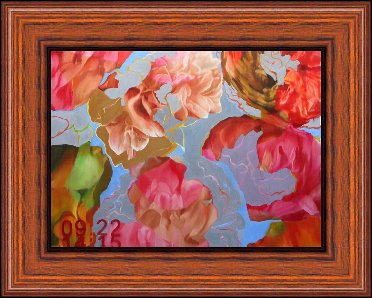 Time and Nature 141001 Floral Contemporary Large Original Painting - Brown Landscape Painting by Djawid Borower