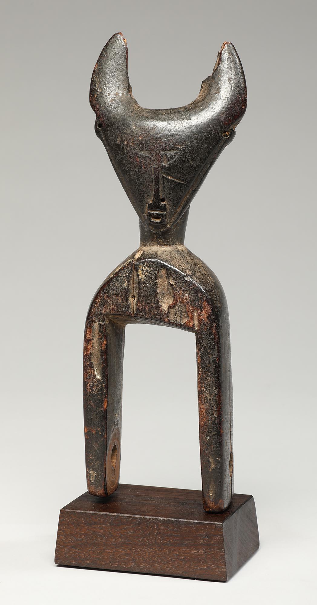 Tribal Djimini Cote d'Ivoire Wood Pulley Ex Christies 1996 Sublime Antelope Face Africa For Sale