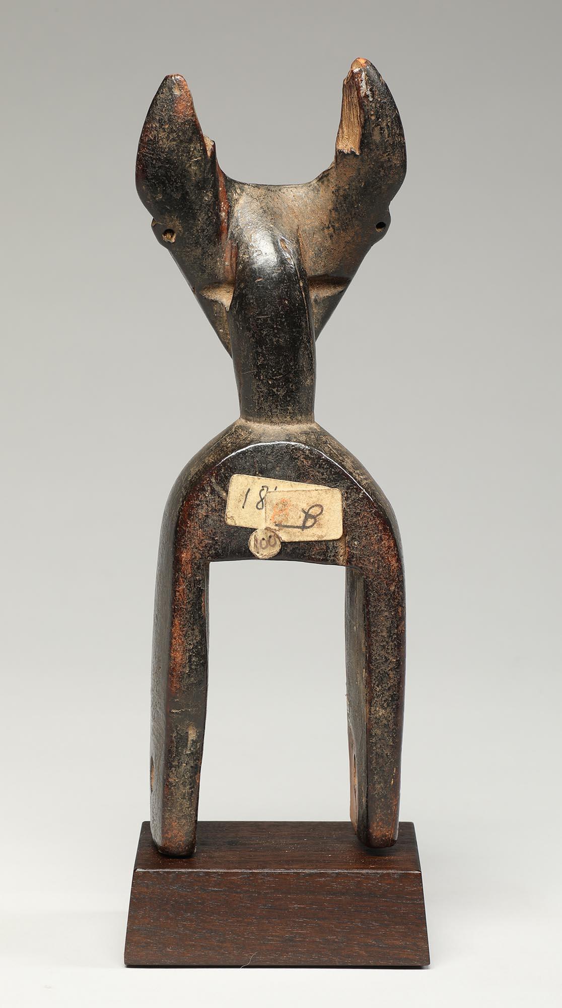 Hand-Carved Djimini Cote d'Ivoire Wood Pulley Ex Christies 1996 Sublime Antelope Face Africa For Sale