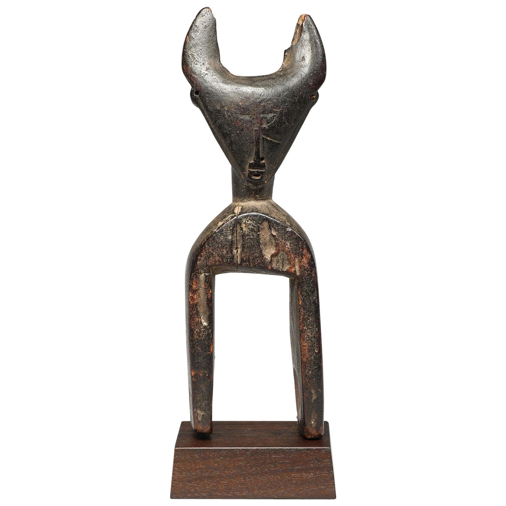 Djimini Cote d'Ivoire Wood Pulley Ex Christies 1996 Sublime Antelope Face Africa For Sale