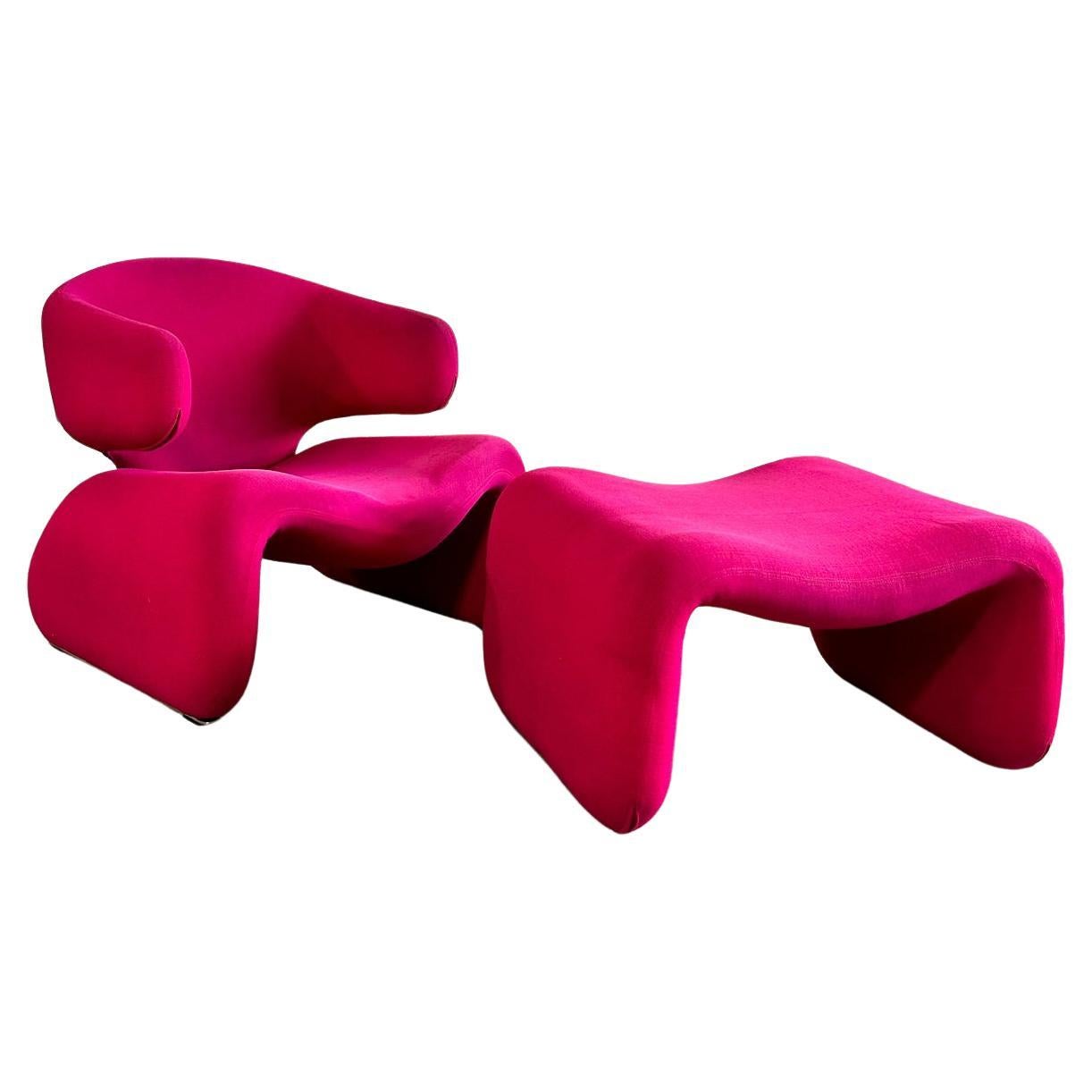 Djinn Armchair and Ottoman by Olivier Mourgue for Airborne For Sale