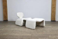 Djinn Chair with Ottoman in Bouclé by Olivier Morgue for Airborne, 1960s