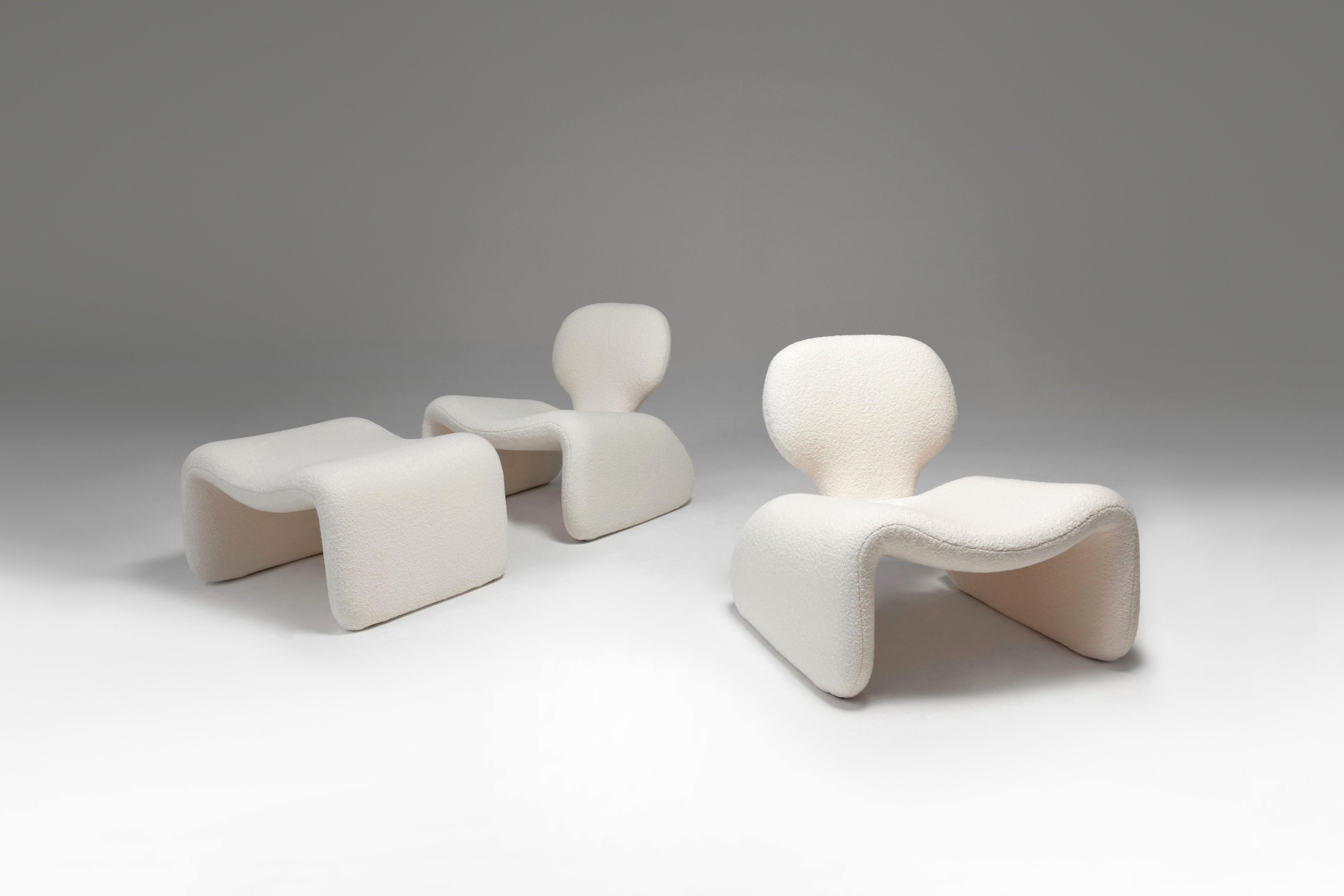 Mid-Century Modern ‘Djinn’ Easy Chairs and Ottoman by Olivier Mourgue for Airborne For Sale