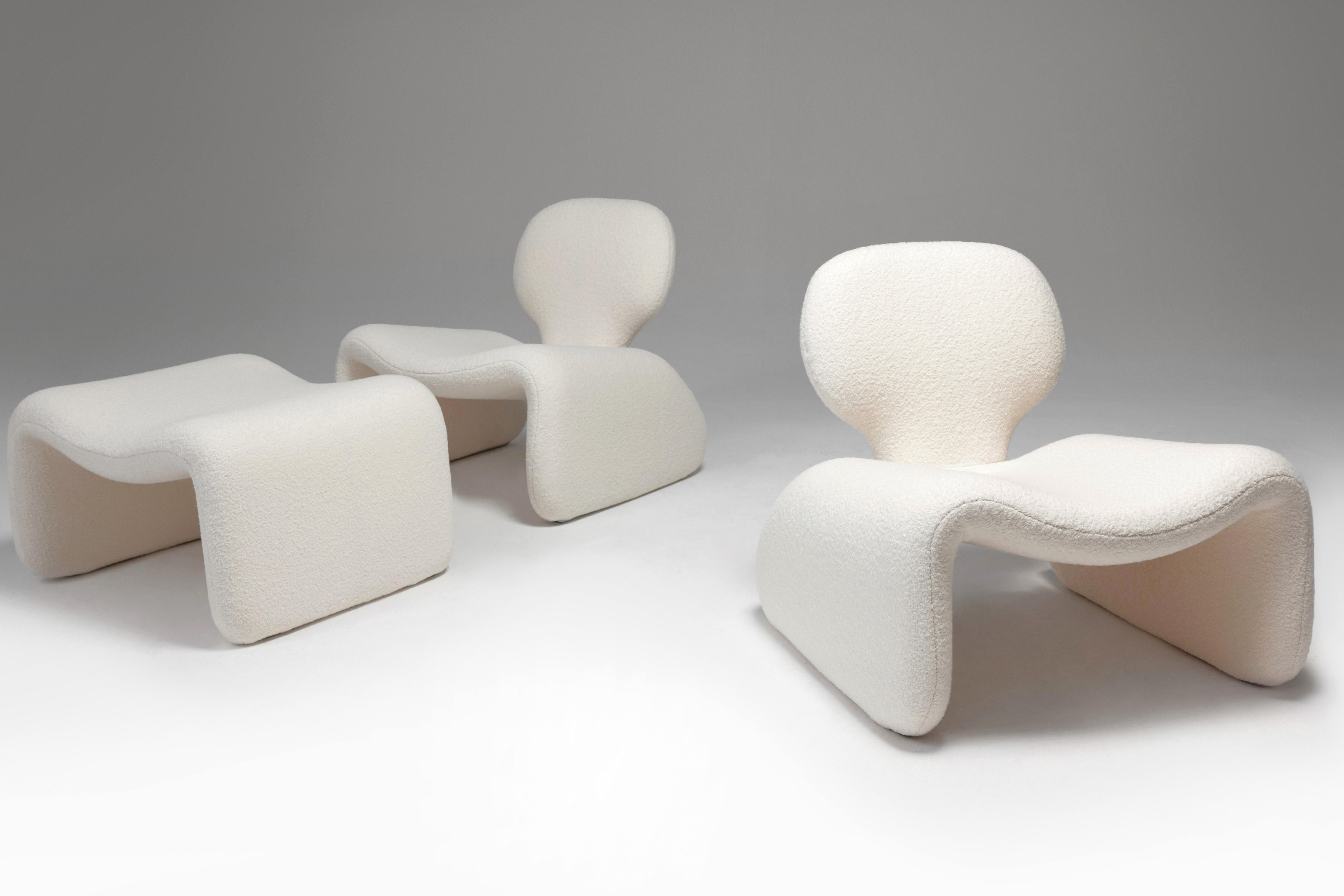 French ‘Djinn’ Easy Chairs and Ottoman by Olivier Mourgue for Airborne For Sale