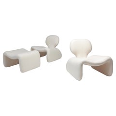 Vintage ‘Djinn’ Easy Chairs and Ottoman by Olivier Mourgue for Airborne