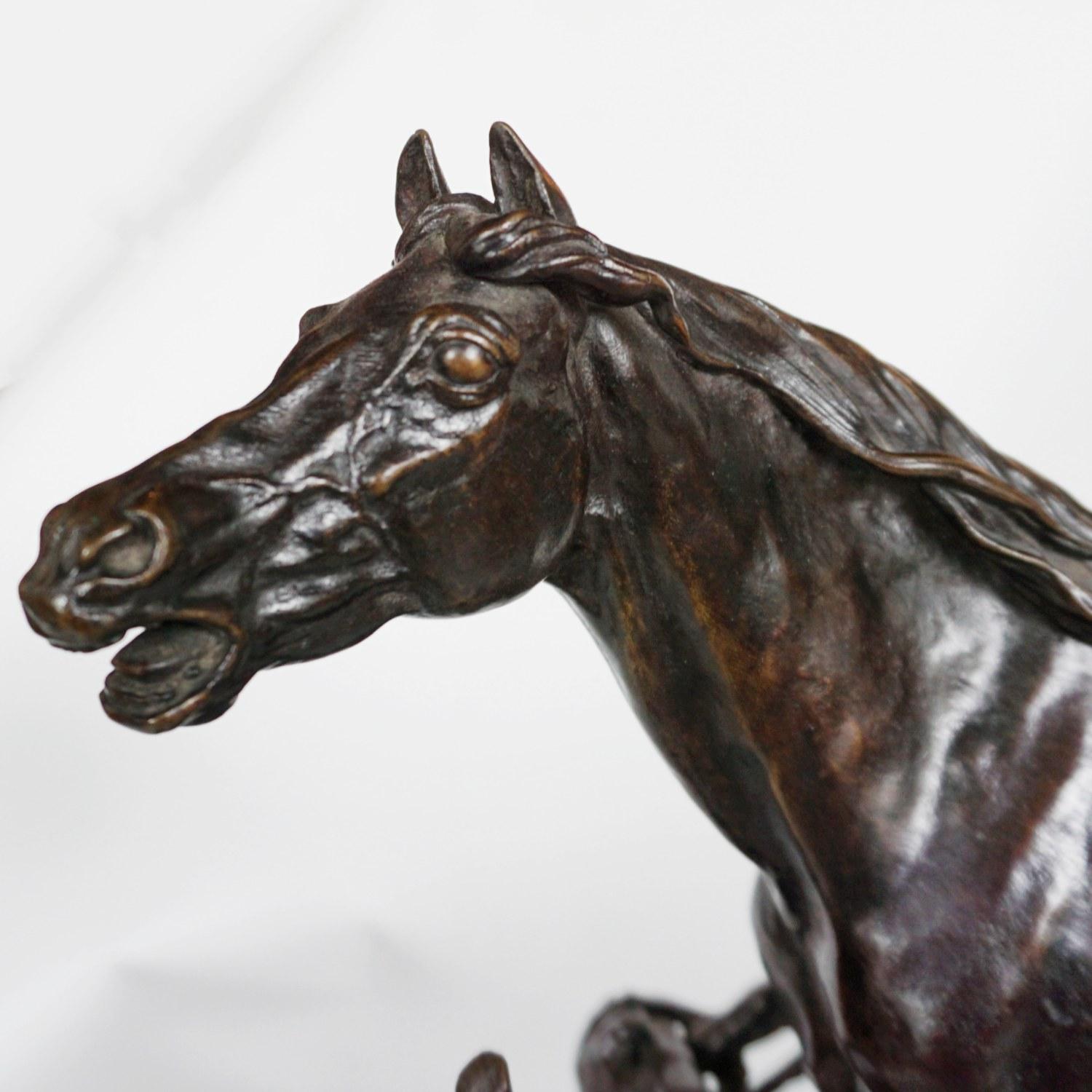 'Djinn Etalon Arabe' Patinated Bronze Study of a Horse by Pierre-Jules Mêne 5