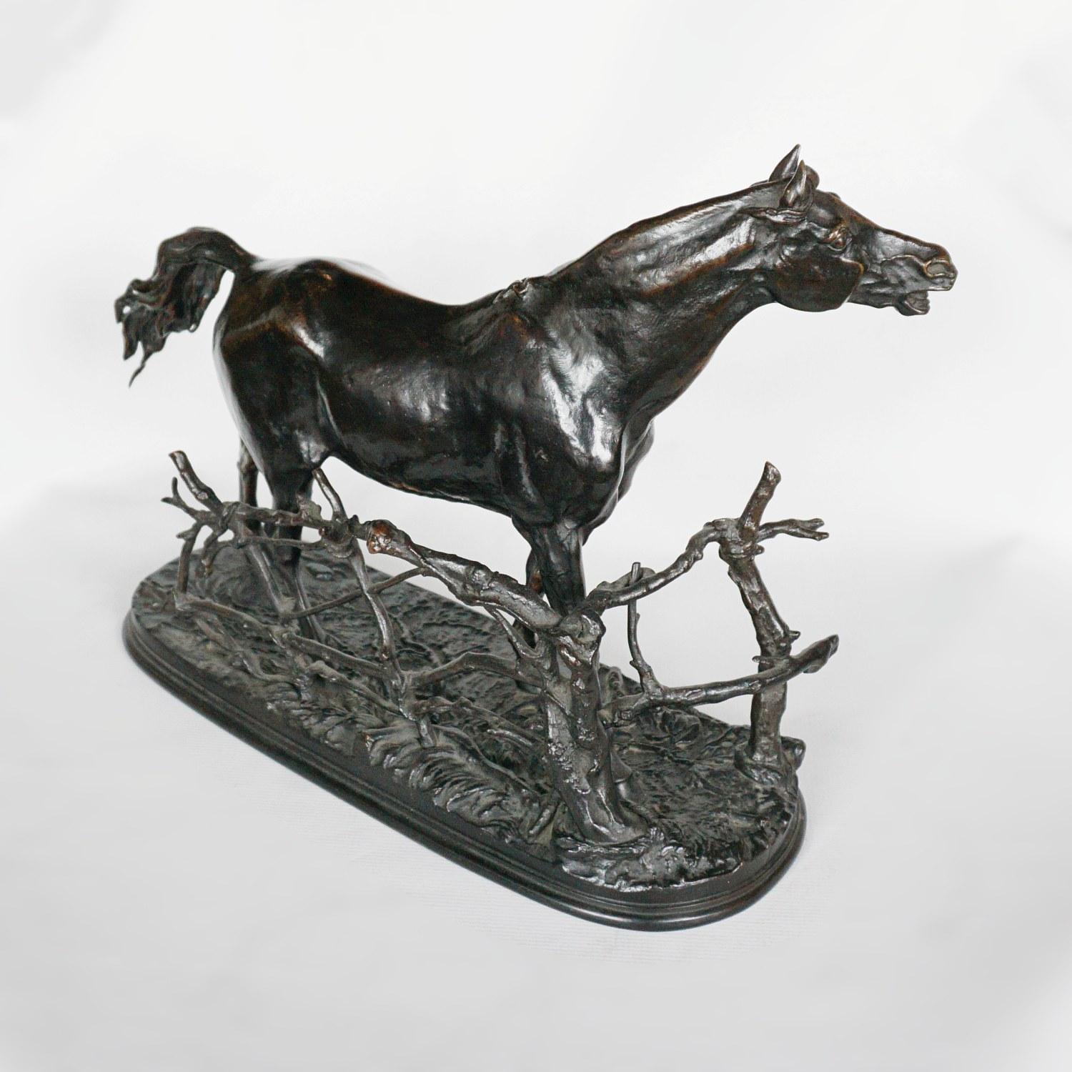 'Djinn Etalon Arabe' Patinated Bronze Study of a Horse by Pierre-Jules Mêne In Good Condition In Forest Row, East Sussex