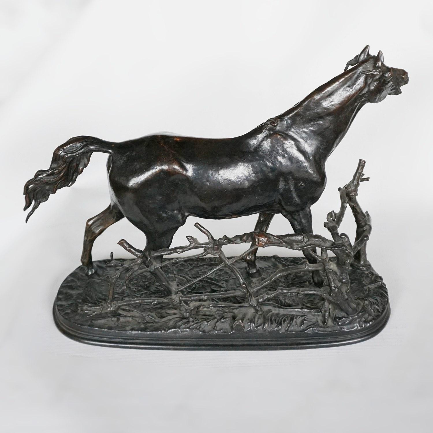 Late 19th Century 'Djinn Etalon Arabe' Patinated Bronze Study of a Horse by Pierre-Jules Mêne