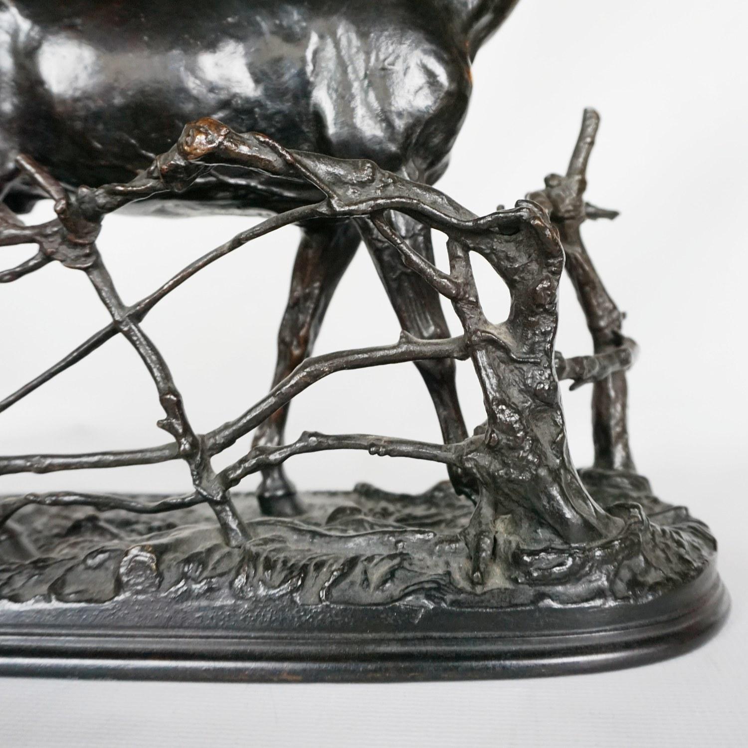 'Djinn Etalon Arabe' Patinated Bronze Study of a Horse by Pierre-Jules Mêne 1