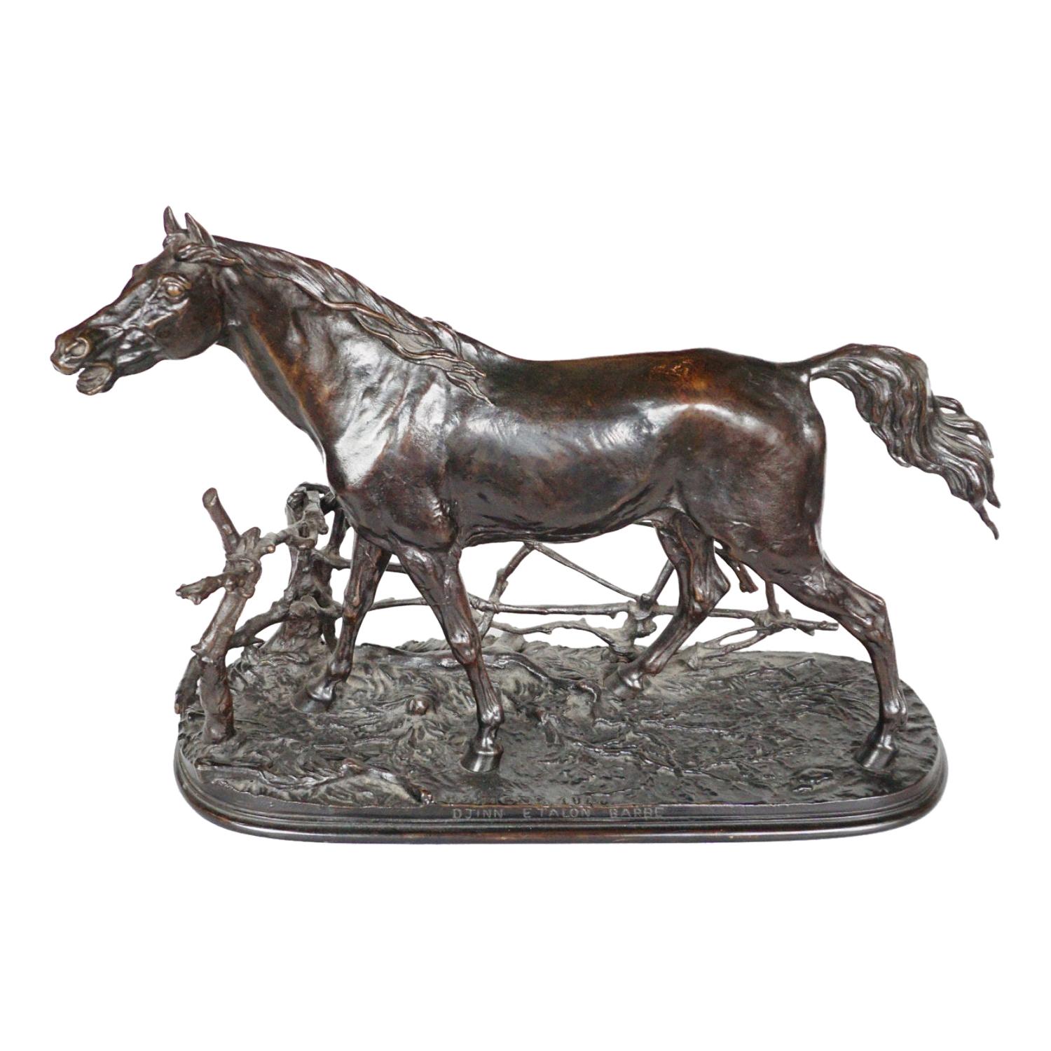 'Djinn Etalon Arabe' Patinated Bronze Study of a Horse by Pierre-Jules Mêne