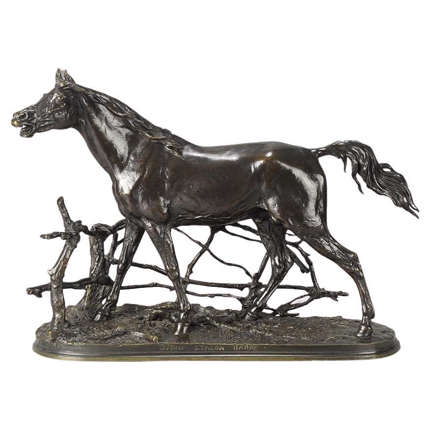 ""Djinn Étlalon Barbe"" Bronze animalier du 19ème siècle par P J Mêne