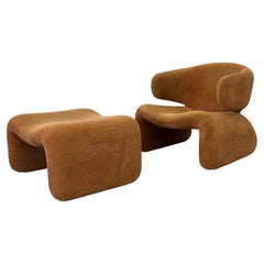 Lounge-Sessel „Djinn“ und Ottomane von Olivier Mourgue für Airborne – 1960er Jahre