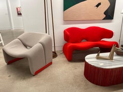 Divano "Djinn" in tappezzeria e acciaio di Olivier Mourgue, 1965