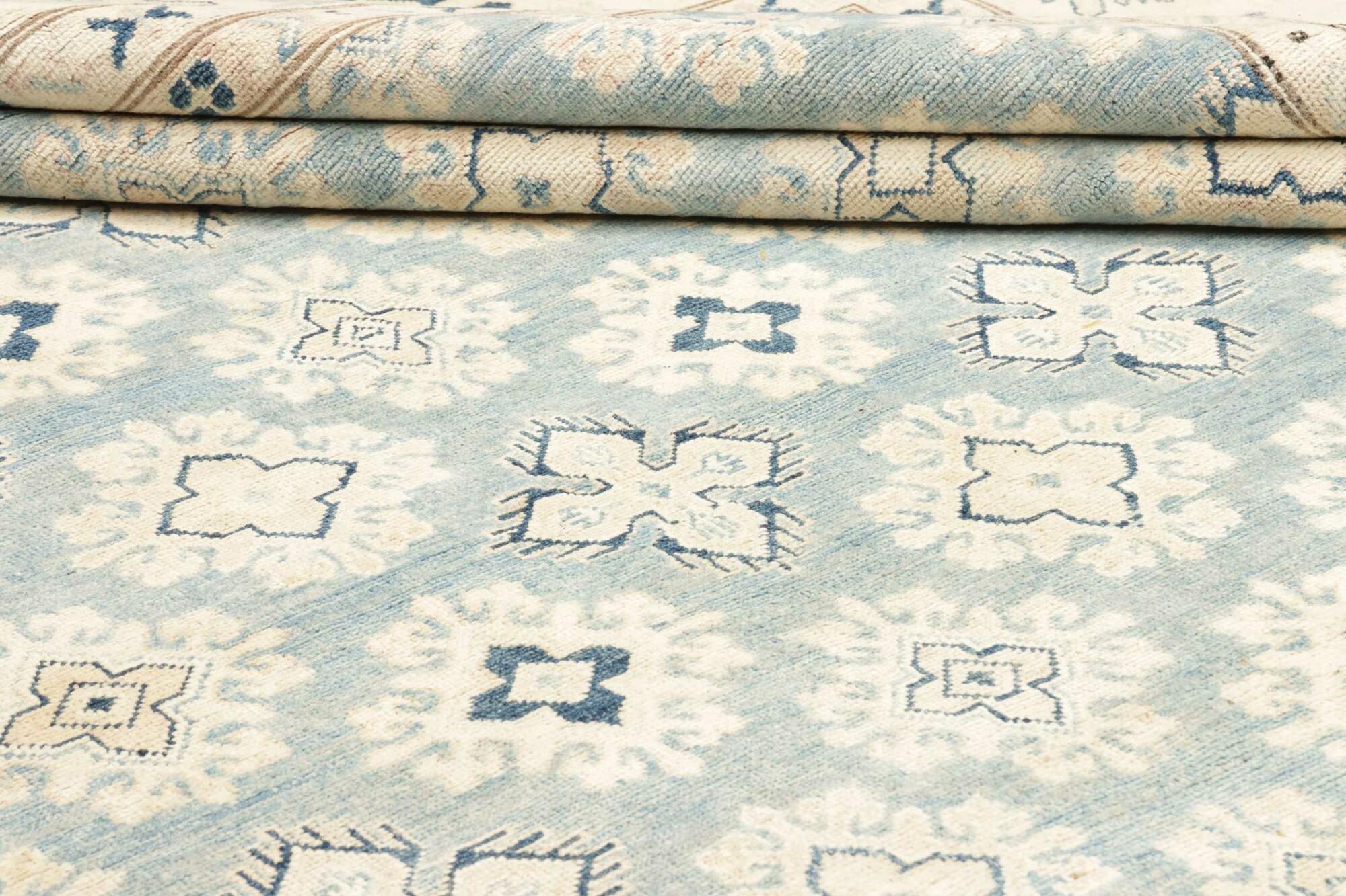 Djoharian Collection Exklusive Kazak Stil Teppich 9x12 Zimmer Größe Blau Gedämpfte Farben im Angebot 2