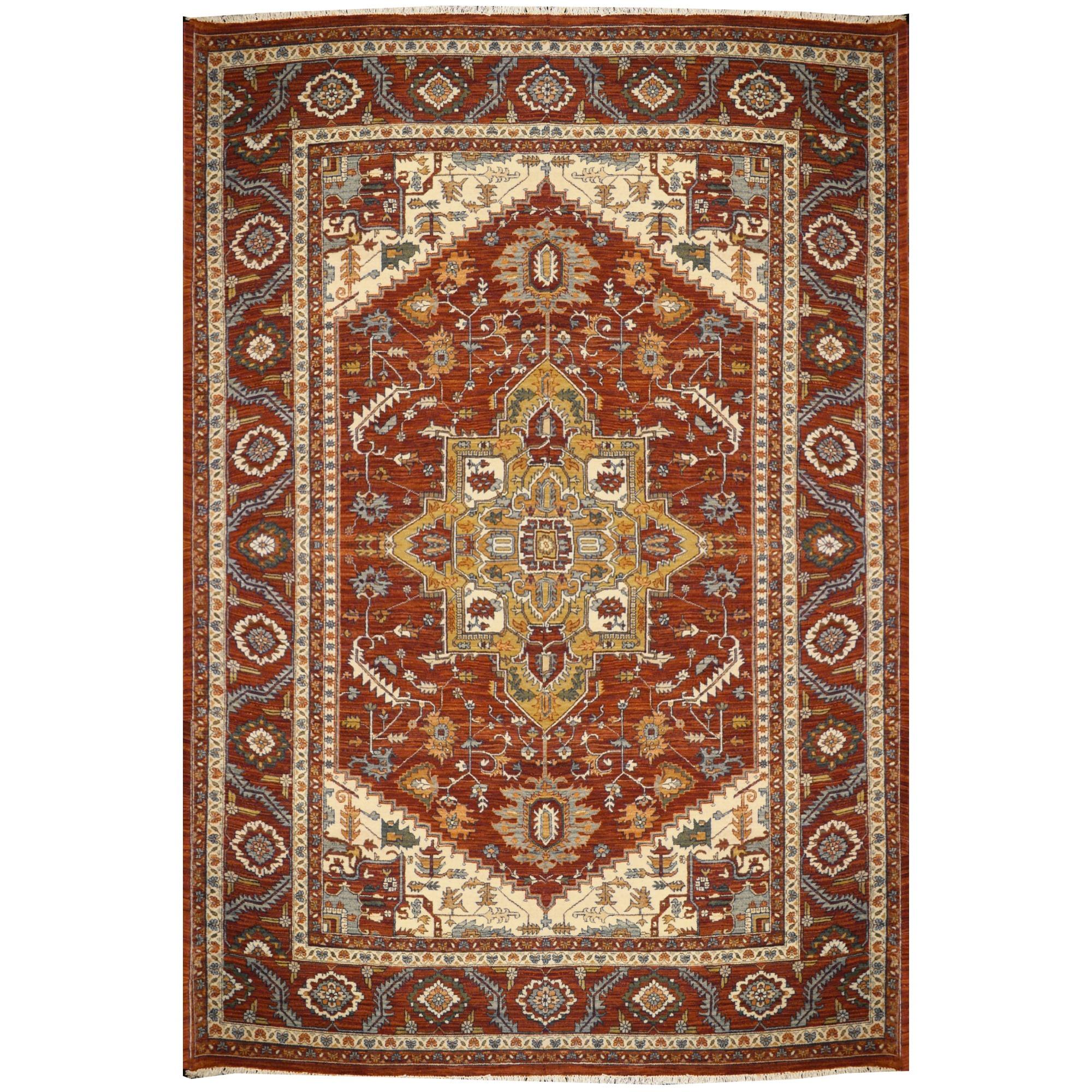 Heriz Rug room size area Serapi carpet
What is a Heriz rug?
Heriz rugs are named after the town Heriz in the Azerbaijan region. Heriz is located between the cities Tabriz and Ardebil and is an important center of persian rug making.
What do Heriz