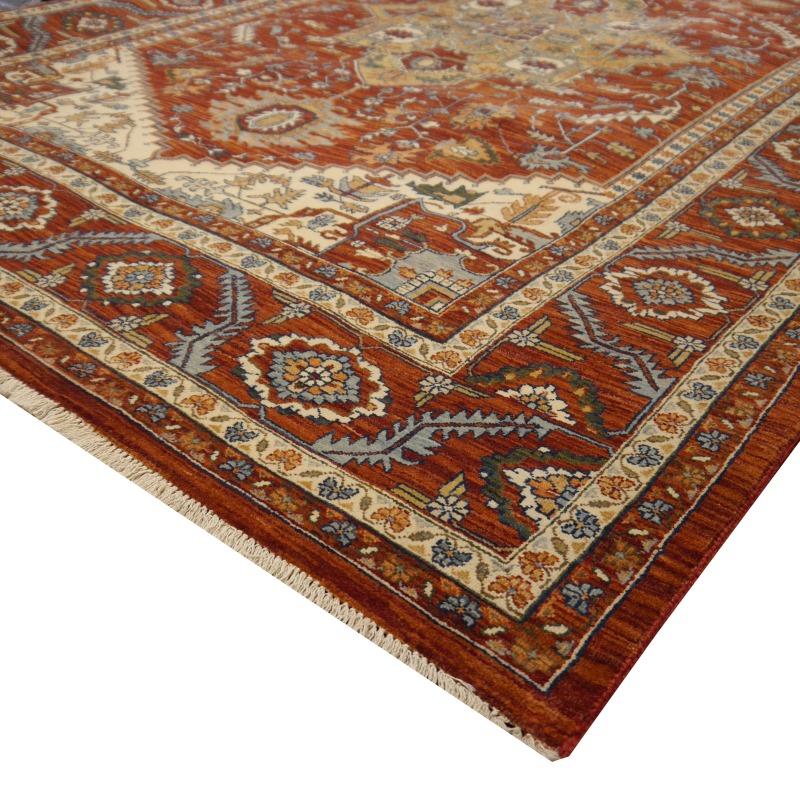 Hand-Knotted Djoharian Collection Heriz-Serapi Style Rug with Medallion 6.6 x 9.5 ft  For Sale