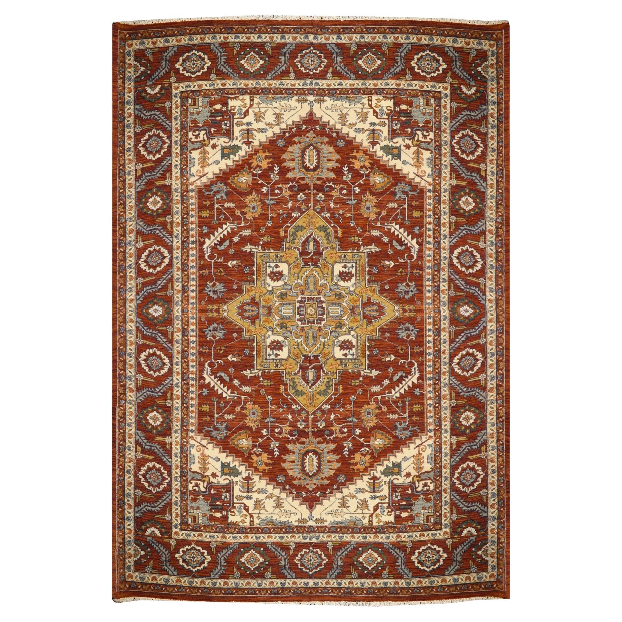 Djoharian Collection Heriz-Serapi Style Rug with Medallion 6.6 x 9.5 ft  For Sale