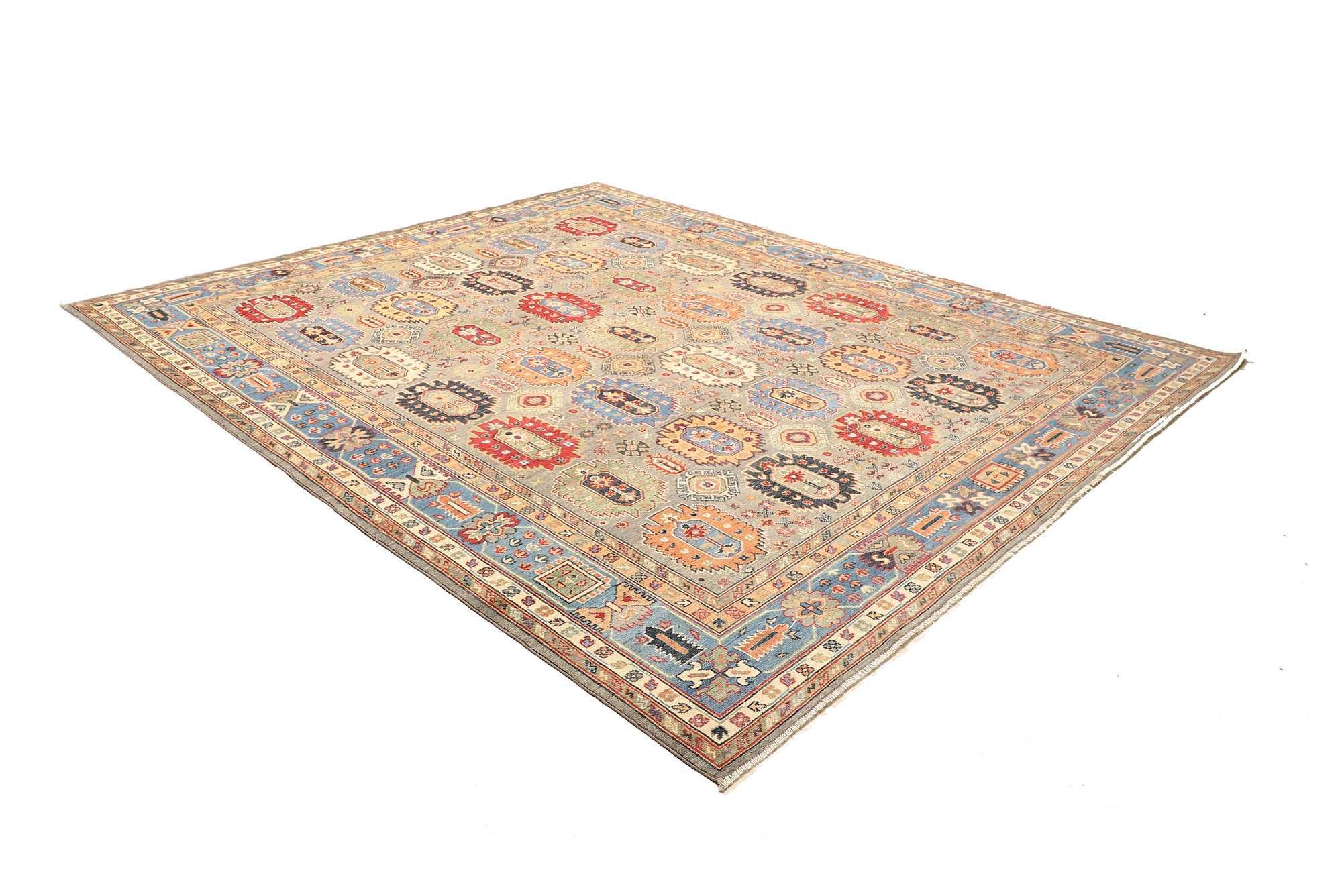 Afghan Djoharian Collection Kazak Rug Room Size Carpet 8x10 Traditional Persian Style For Sale