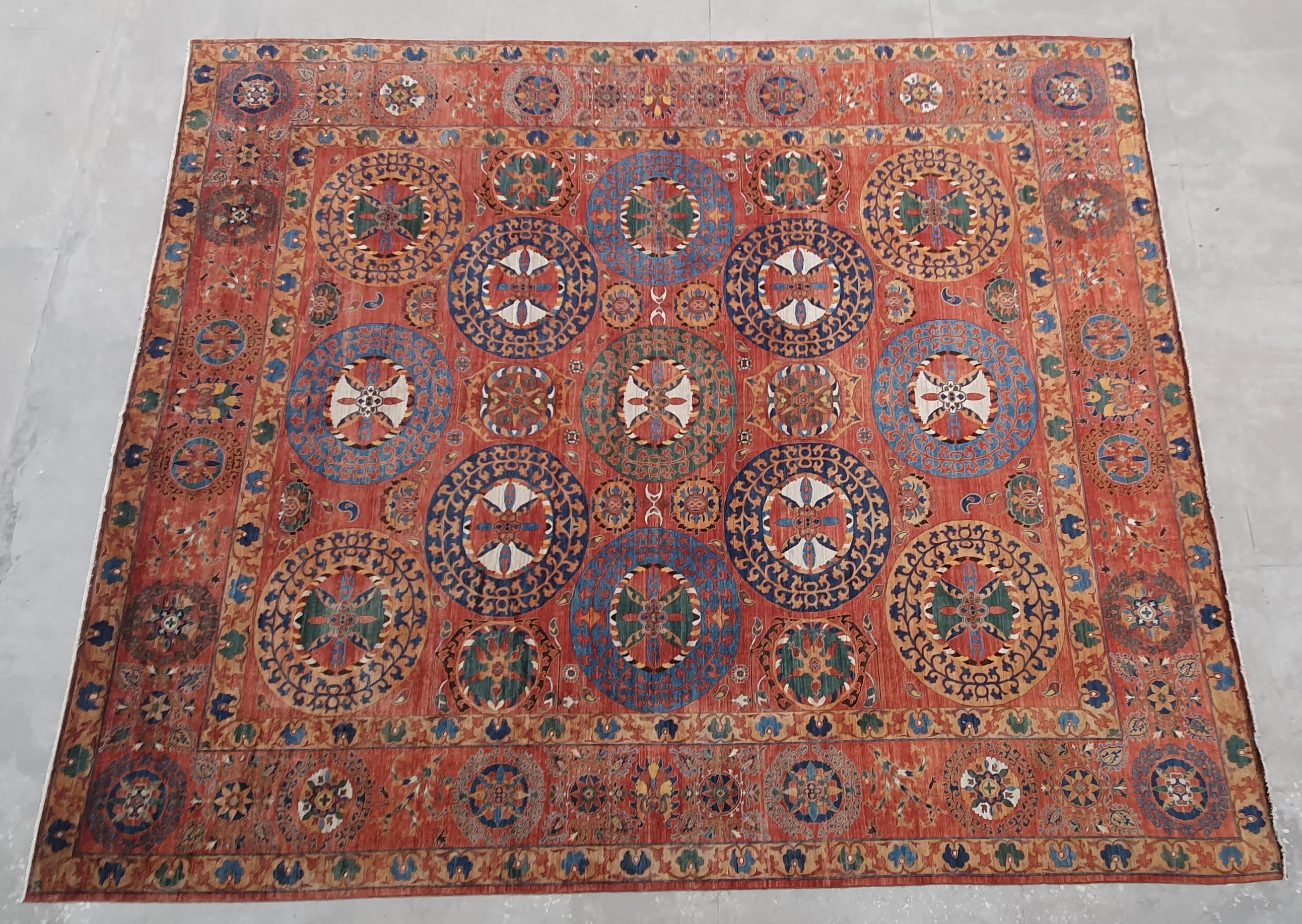 Hand-Knotted Djoharian Collection Palace size rug 25 x 22 ft from the movie Spencer 760 x 650 For Sale