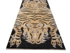 Djoharian Collection Tiger Rug Wool Hand Knotted Antique Design