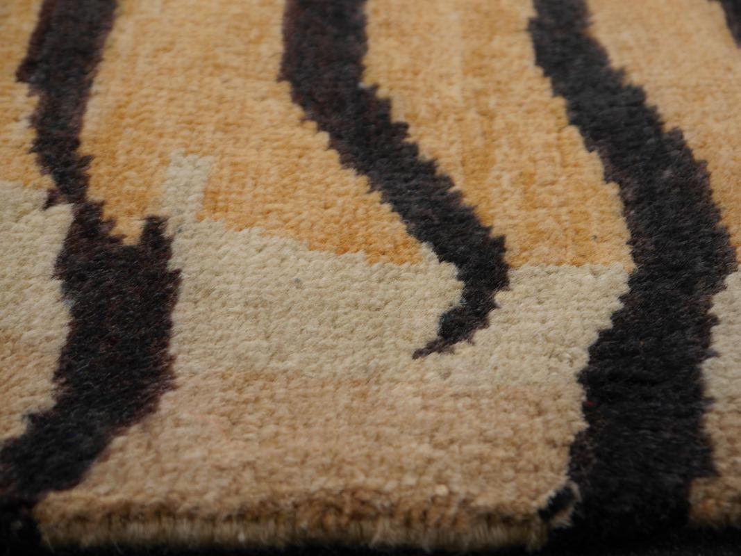 Djoharian Collection Tiger Rug Wool Hand Knotted Antique Tibetan Design For Sale 9