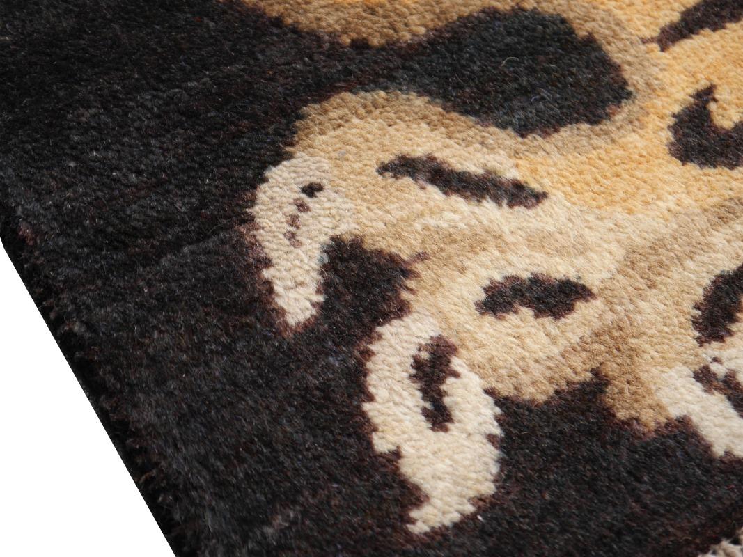 Djoharian Collection Tiger Rug Wool Hand Knotted Antique Tibetan Design For Sale 11