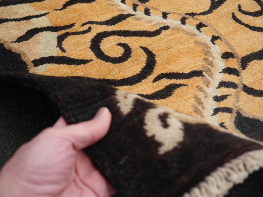 Djoharian Collection Tiger Rug Wool Hand Knotted Antique Tibetan Design For Sale 12