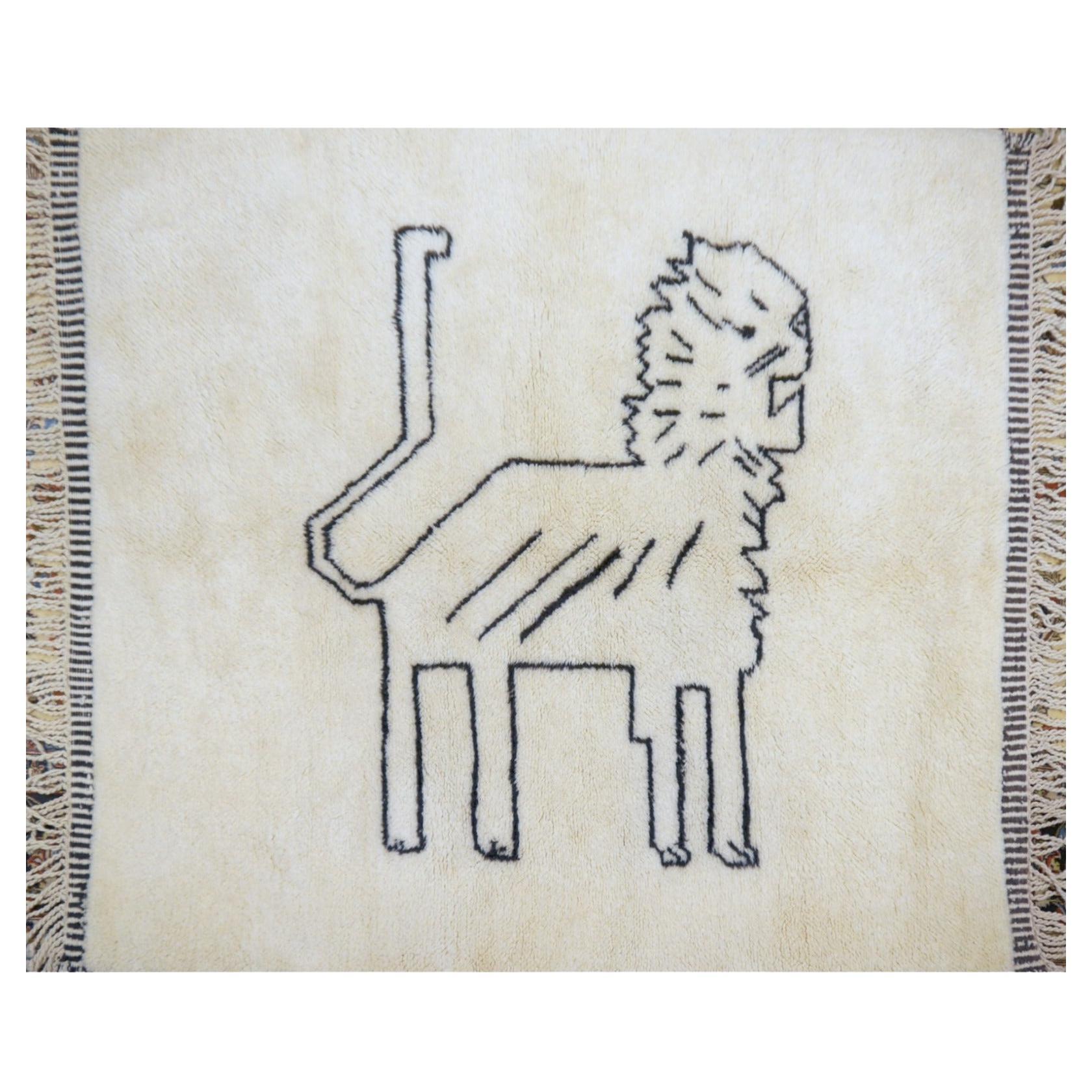 Djoharian Design Beni Rugs Collection North African Lion hand-knotted  For Sale