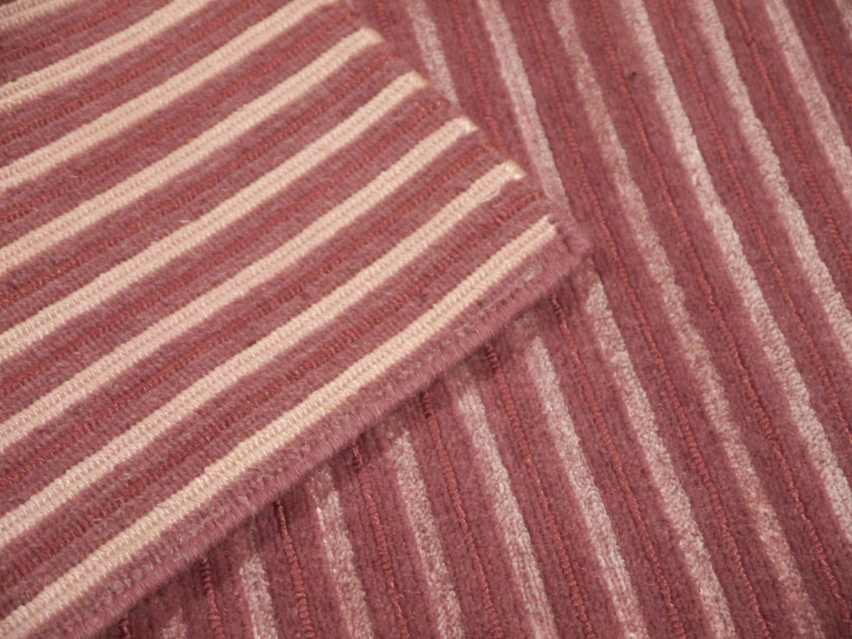 Djoharian Design Gestreifter Woll-Seide-Teppich Moderne zeitgenössische Kunst Handgeknüpft im Angebot 3