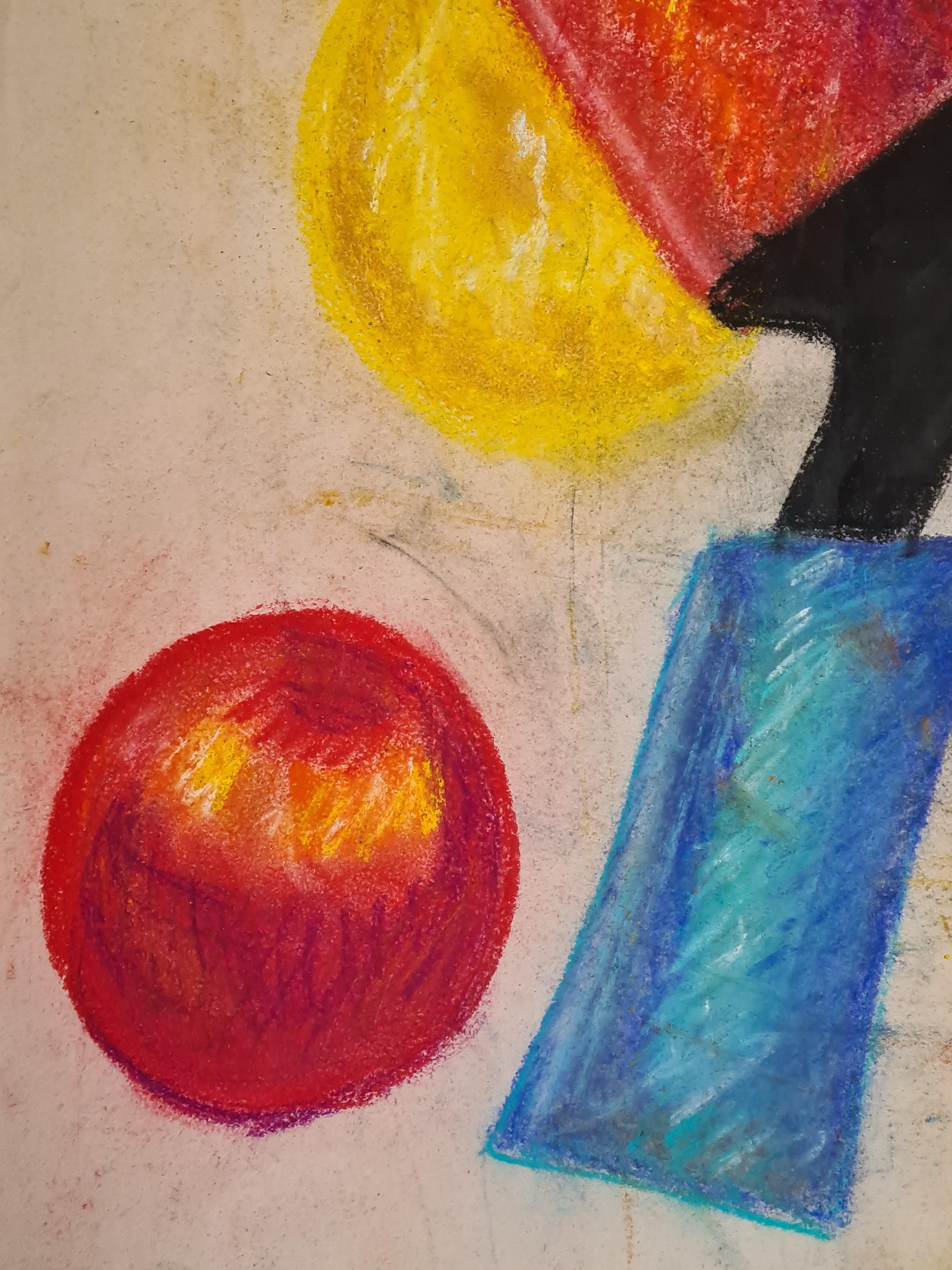 Omaggio astratto ad Alexander Calder. - Abstract Drawing Beige di Djoklevic