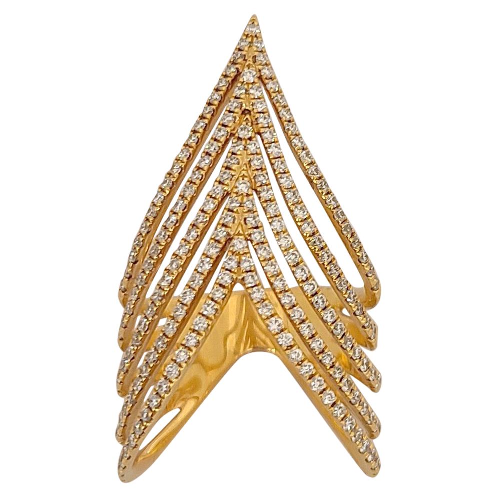 Anello Djula in oro rosa 18 carati con diamante Chevron da 92 carati