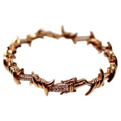 Djula Paris Barbelé 18k Gold Barb Wire Bangle With Pave Diamonds