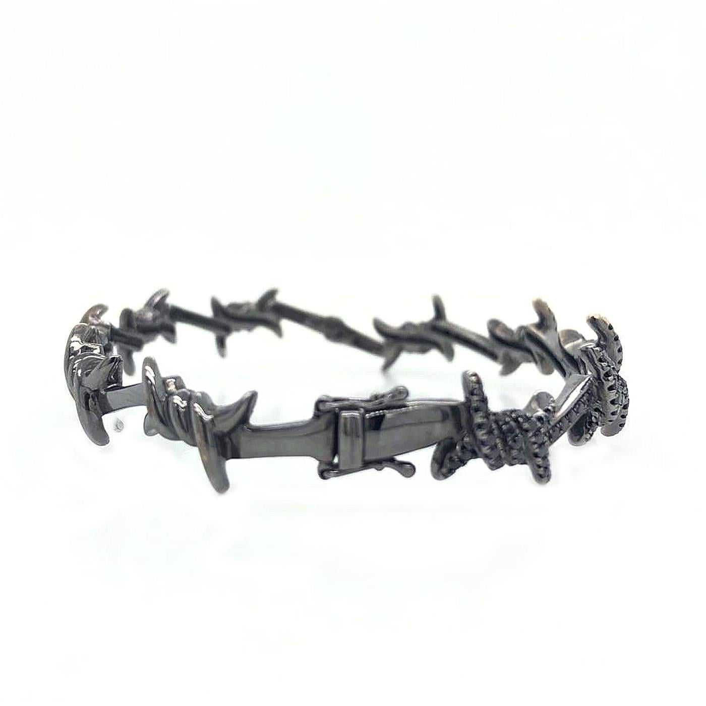 gold barbed wire bracelet